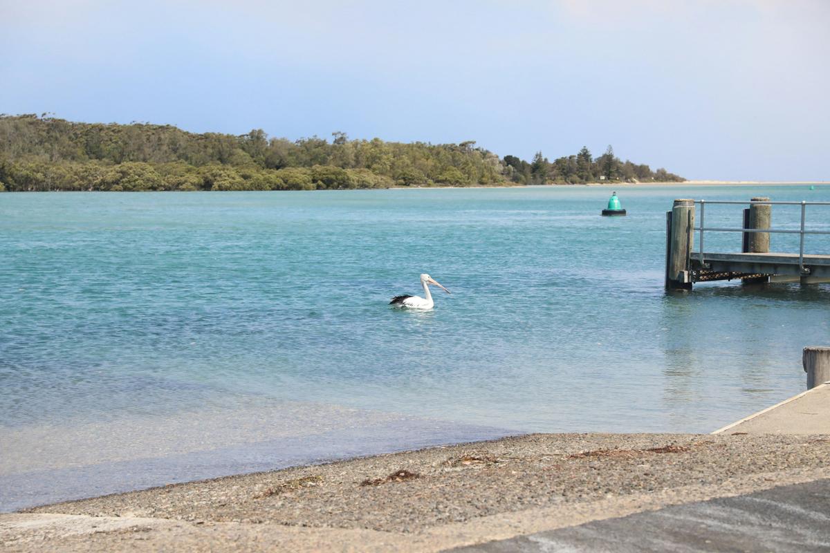 The inlet near the sea, aqua waters