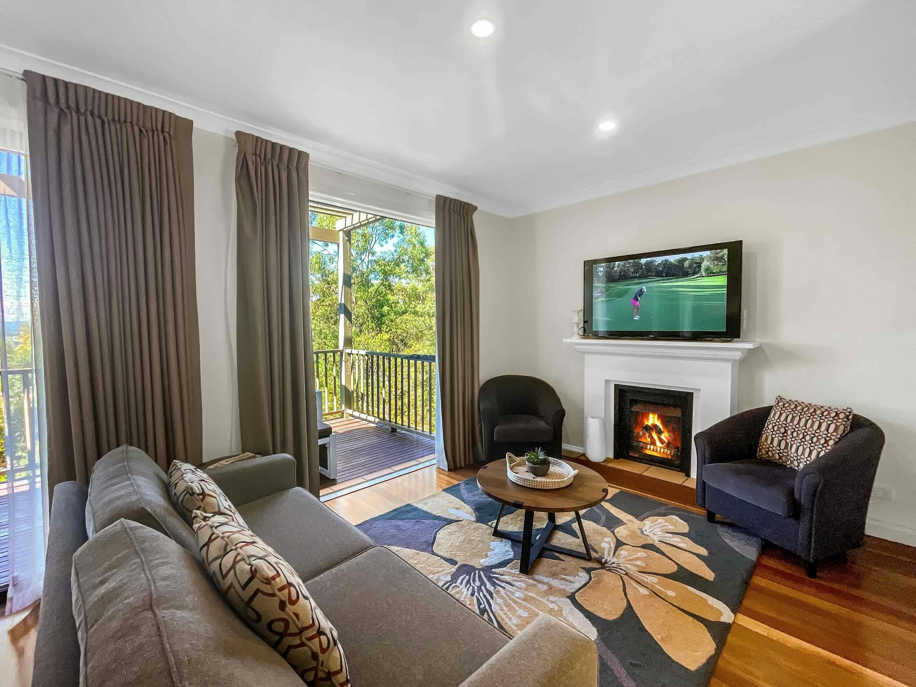 Living area with gas fire