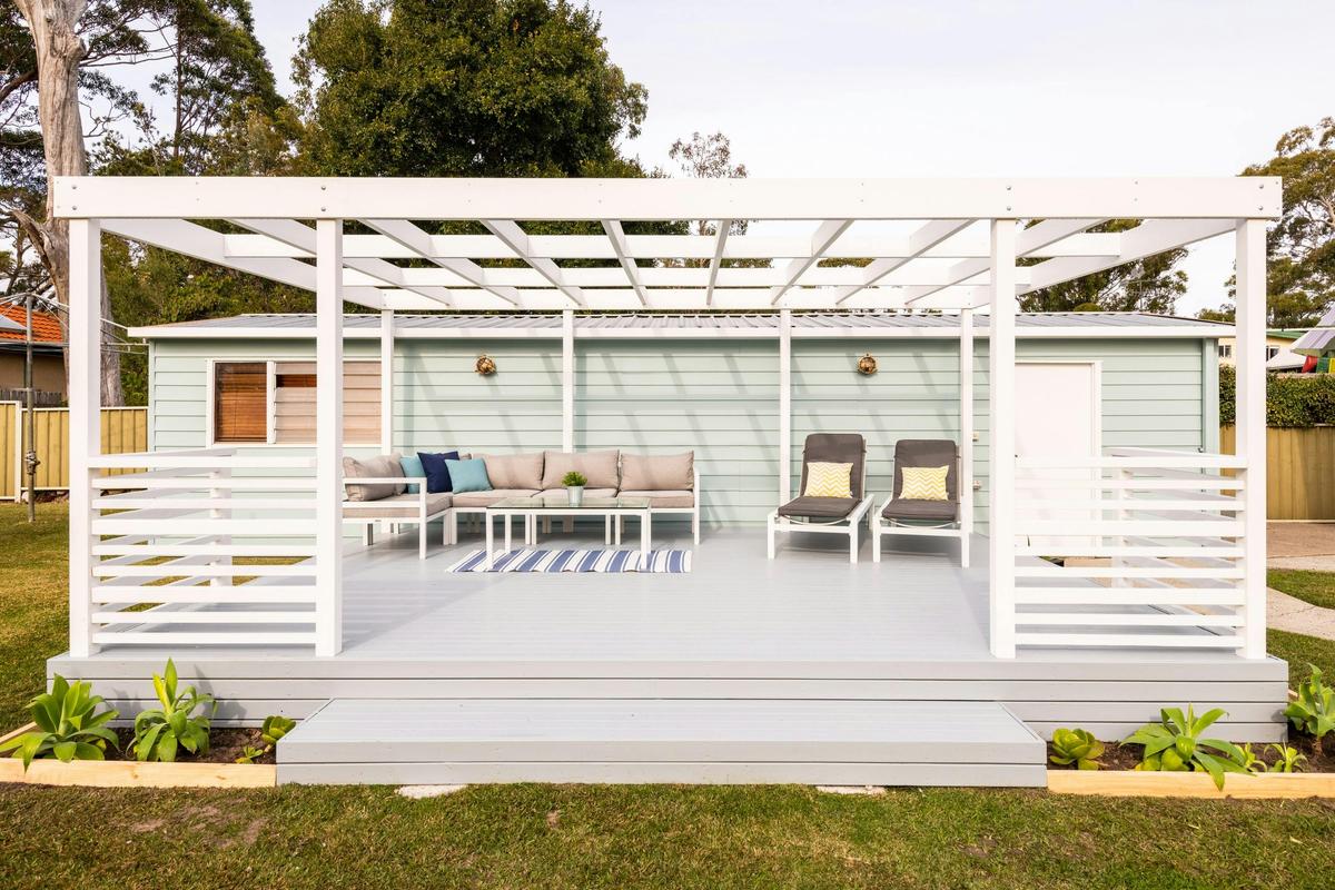 Sundeck in our large backyard
