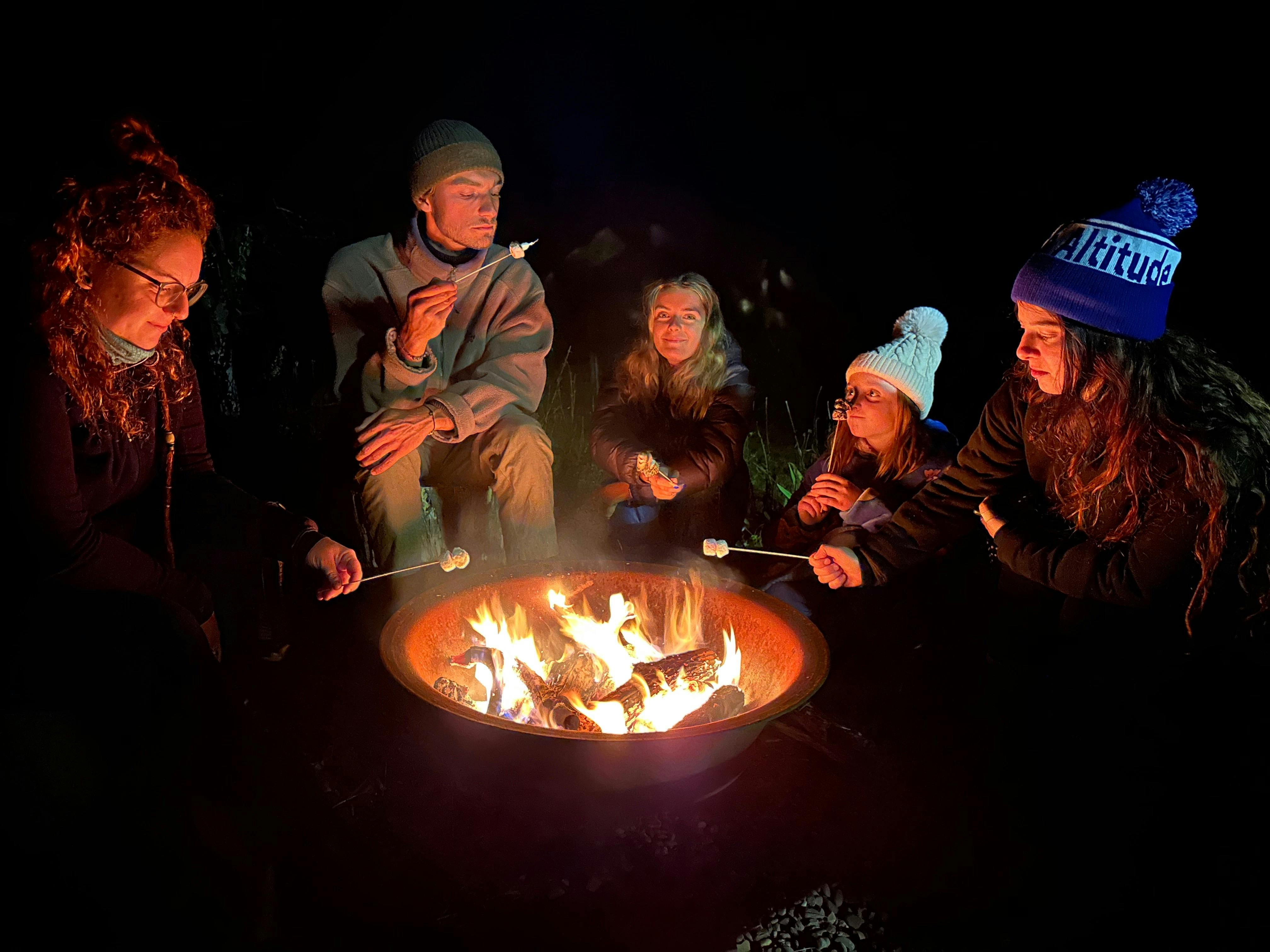 Marshmallows around the fire
