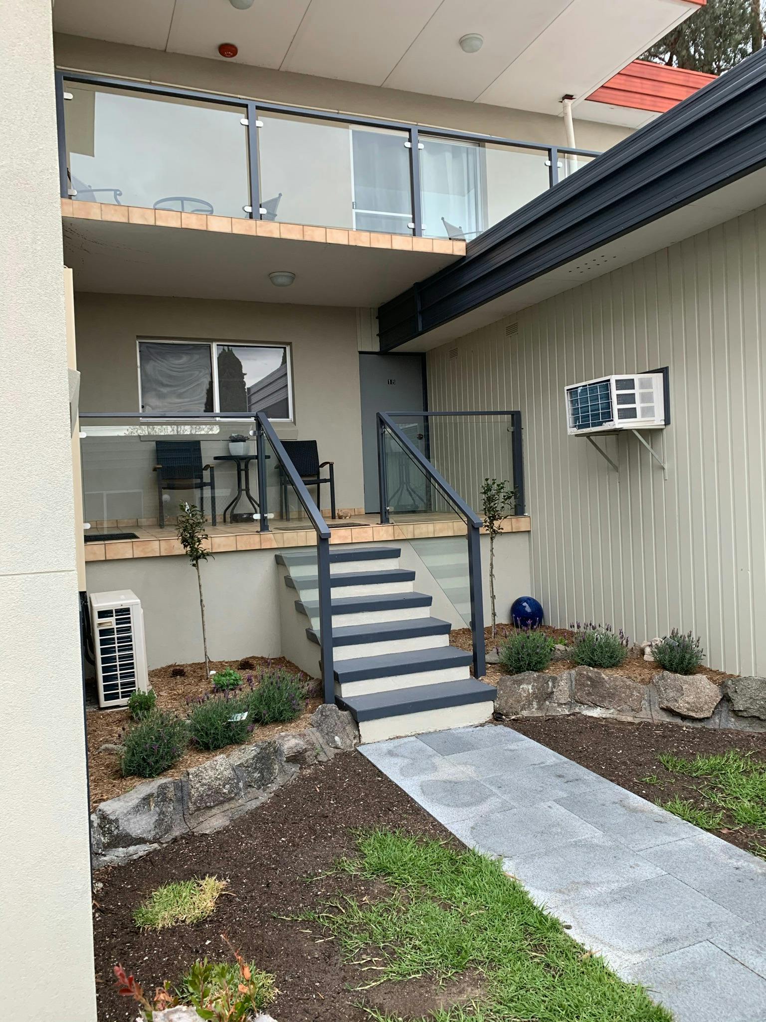 Outside apartment block