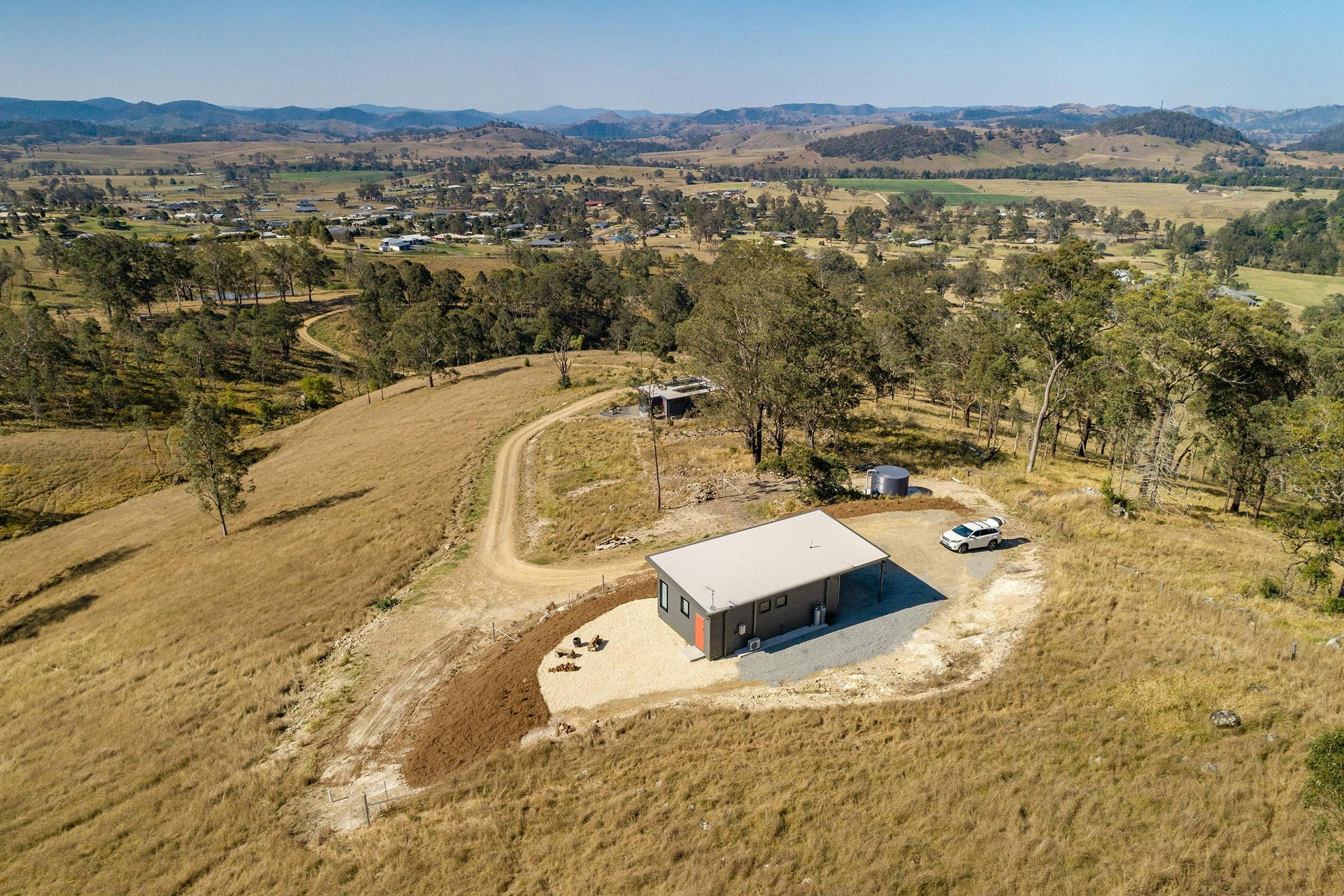 The Eco-Cabins are 130m apart on their own separate ridge