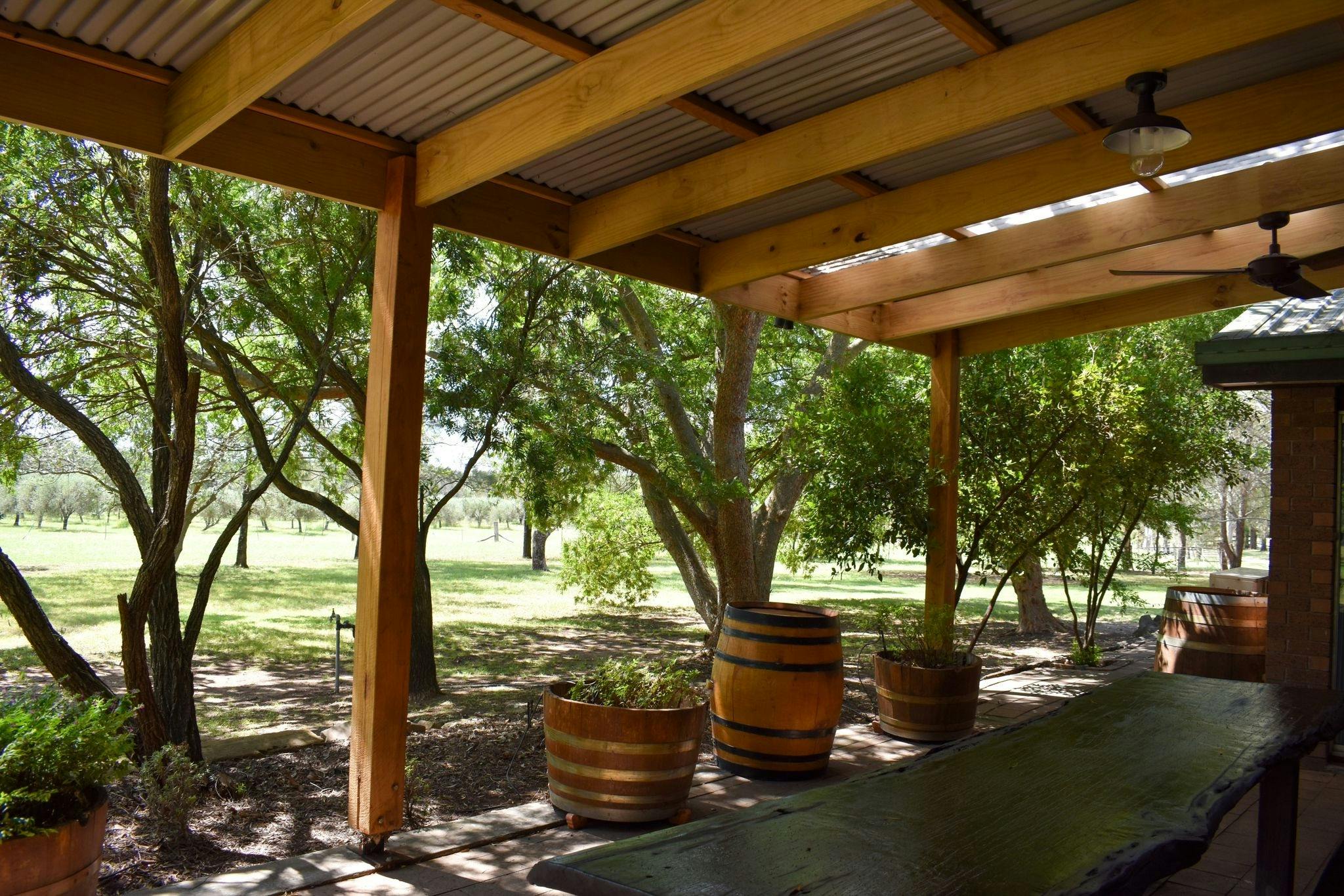 Large outdoor covered dining area
