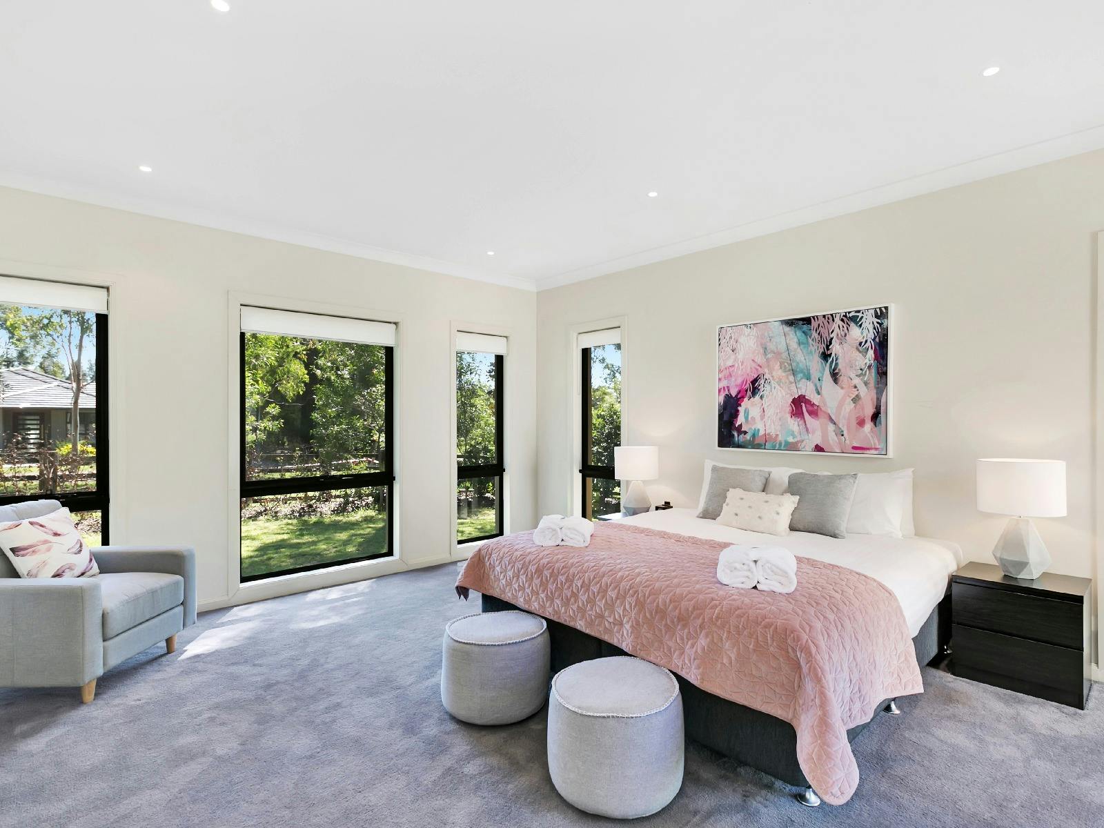 Wine Down master bedroom