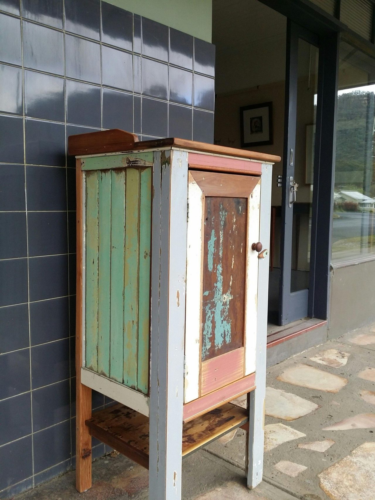 Cupboard made from recycled timber