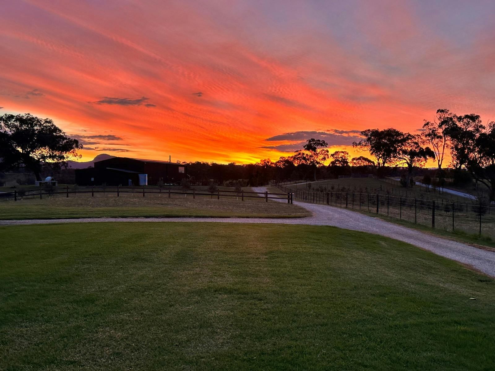 Take in the beautiful sunsets over the farm