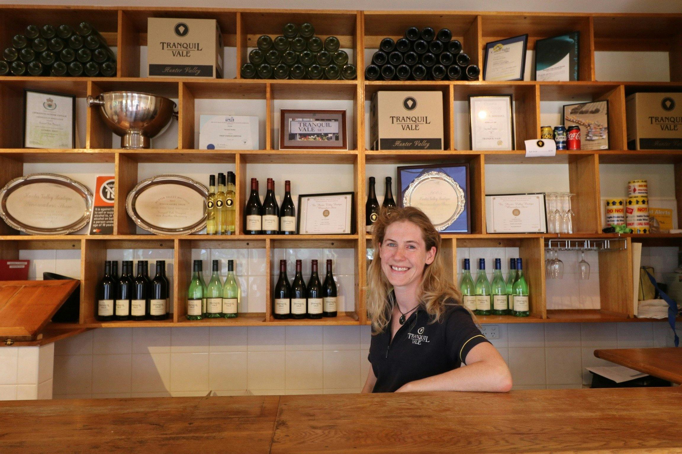 Your host, Connie meeting you at Tranquil Vale Cellar Door