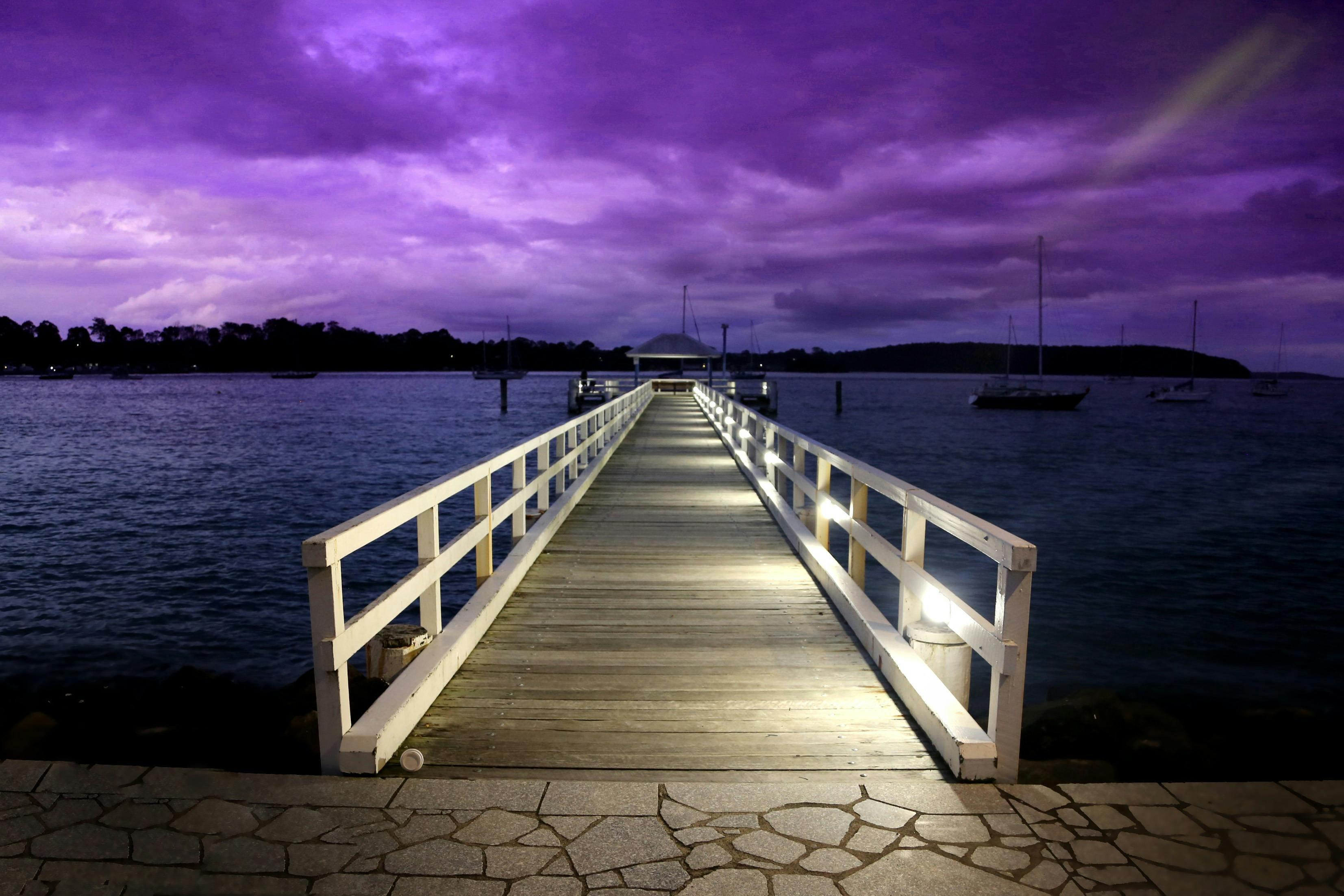 night time wharf