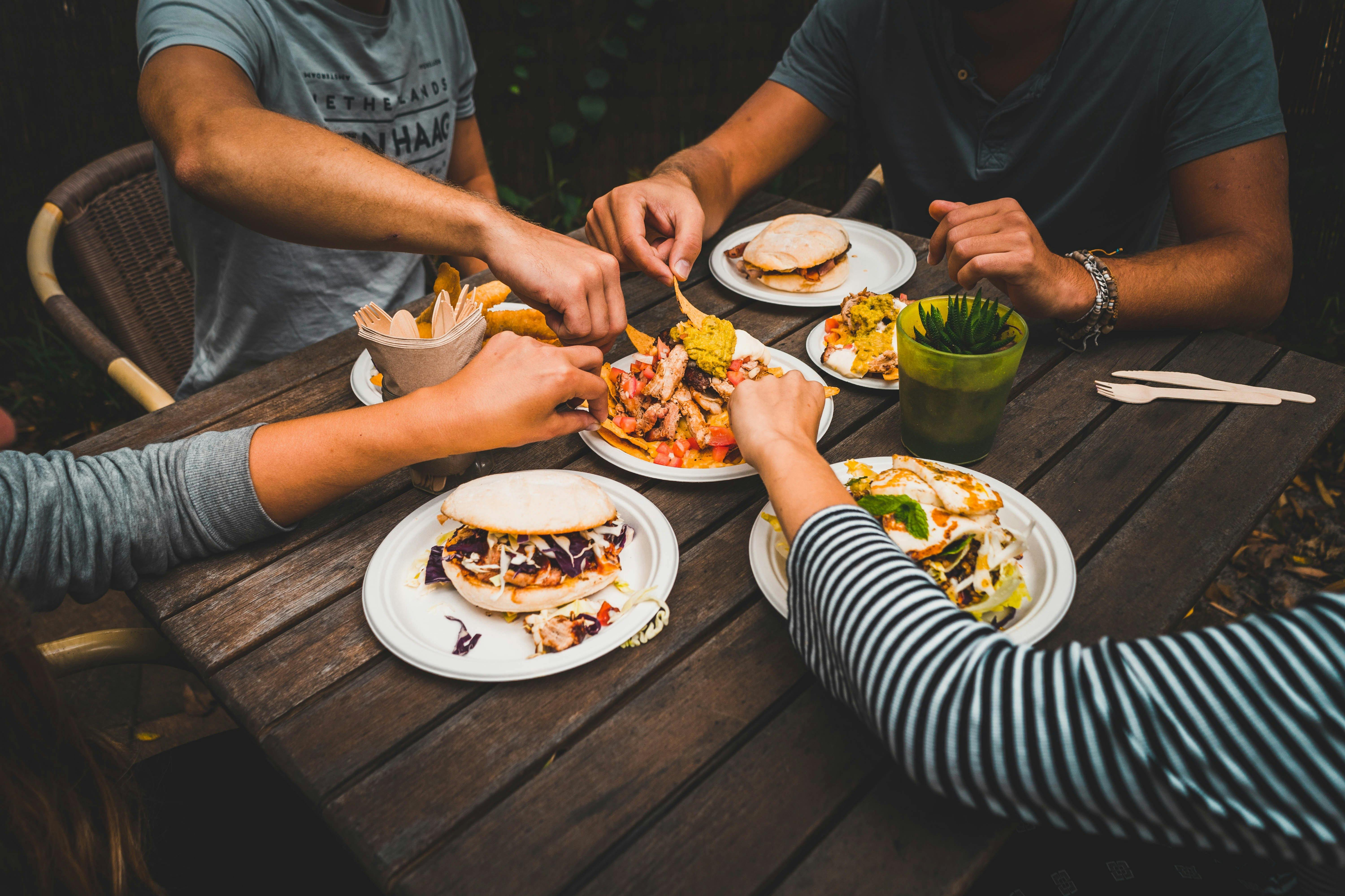 Yummy food at the on site Surf Fuel Cafe with beautiful gardens