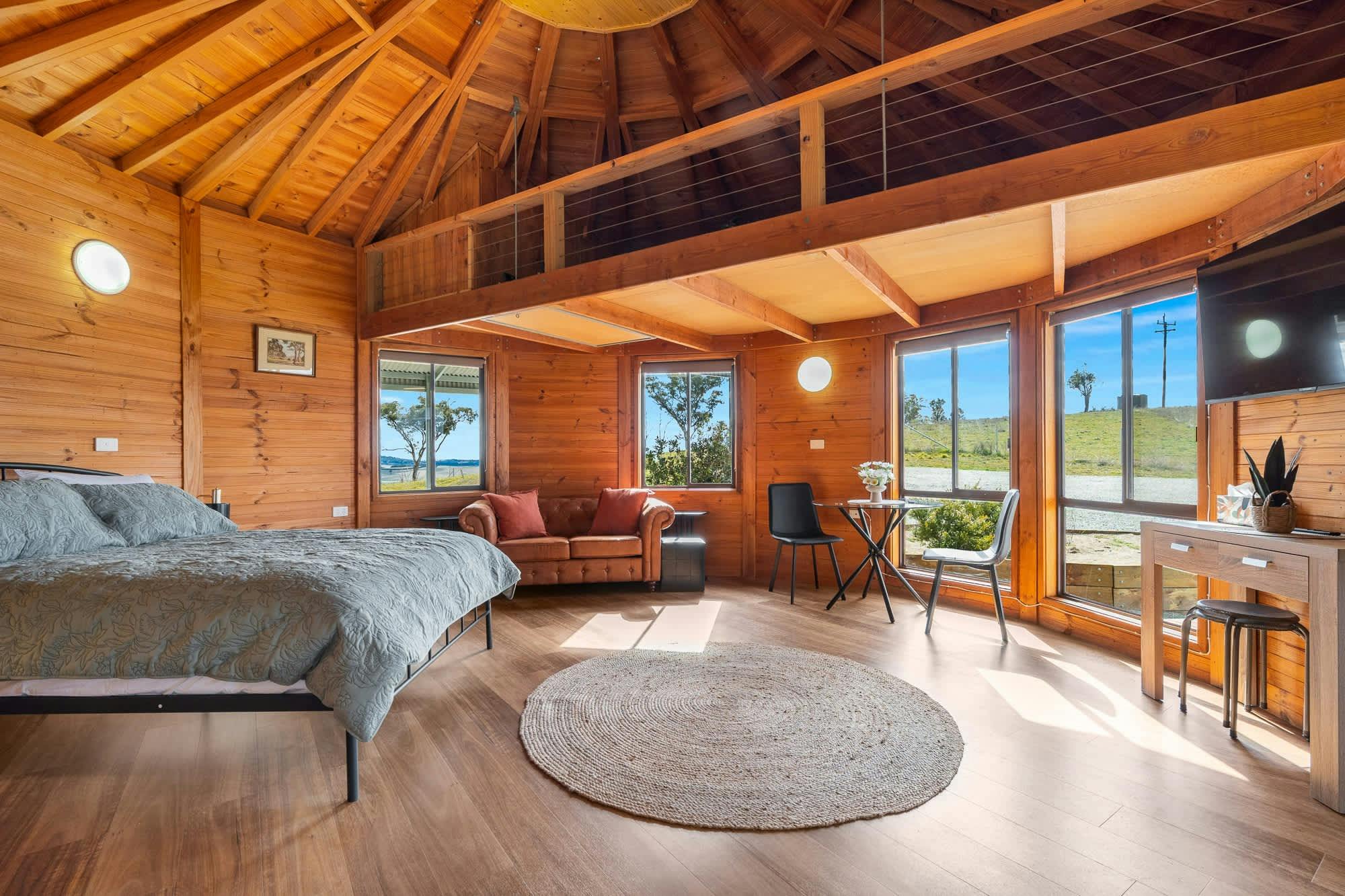 South view of the inside of the Yurt