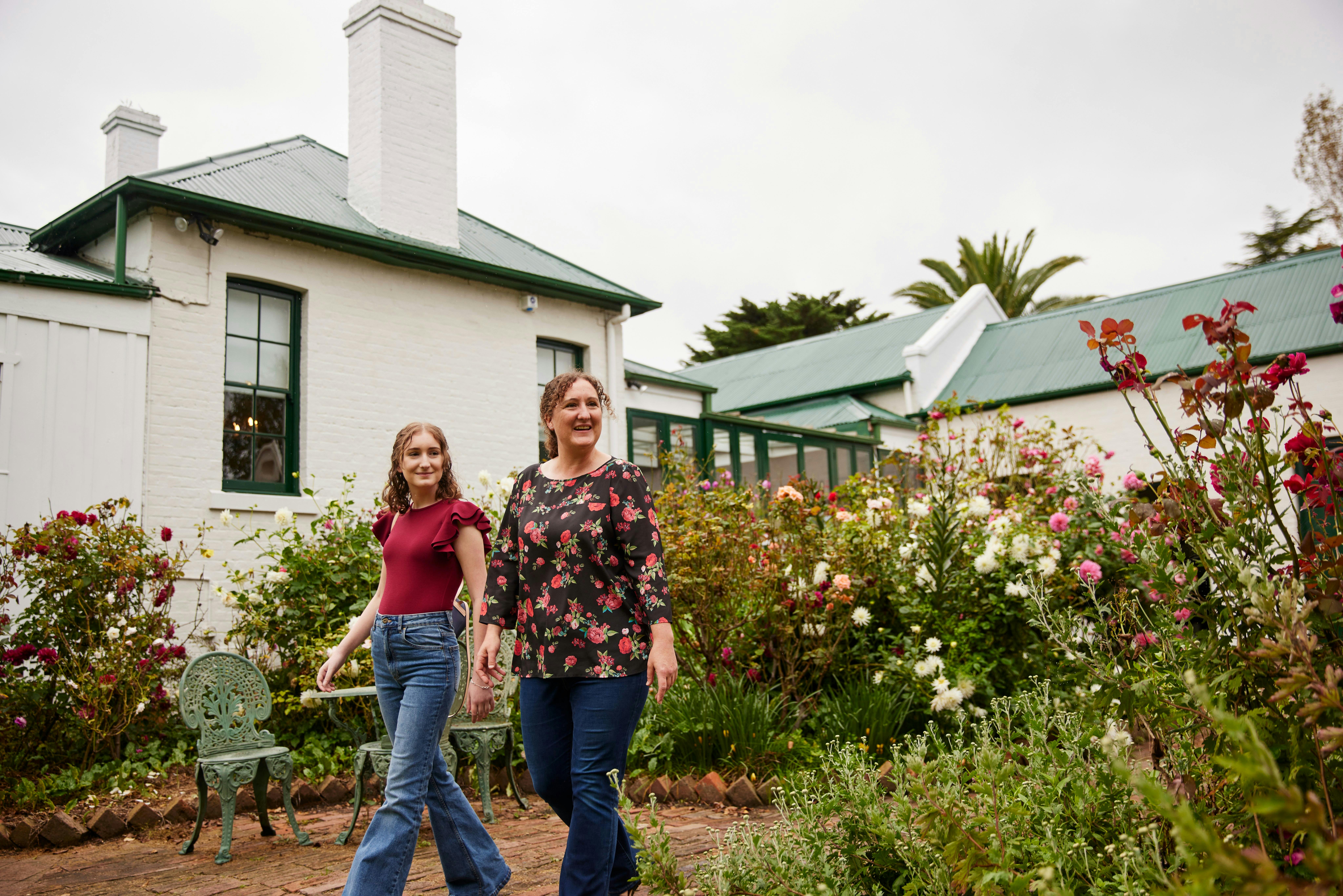 Visitors enjoying the gardens at Garroorigang