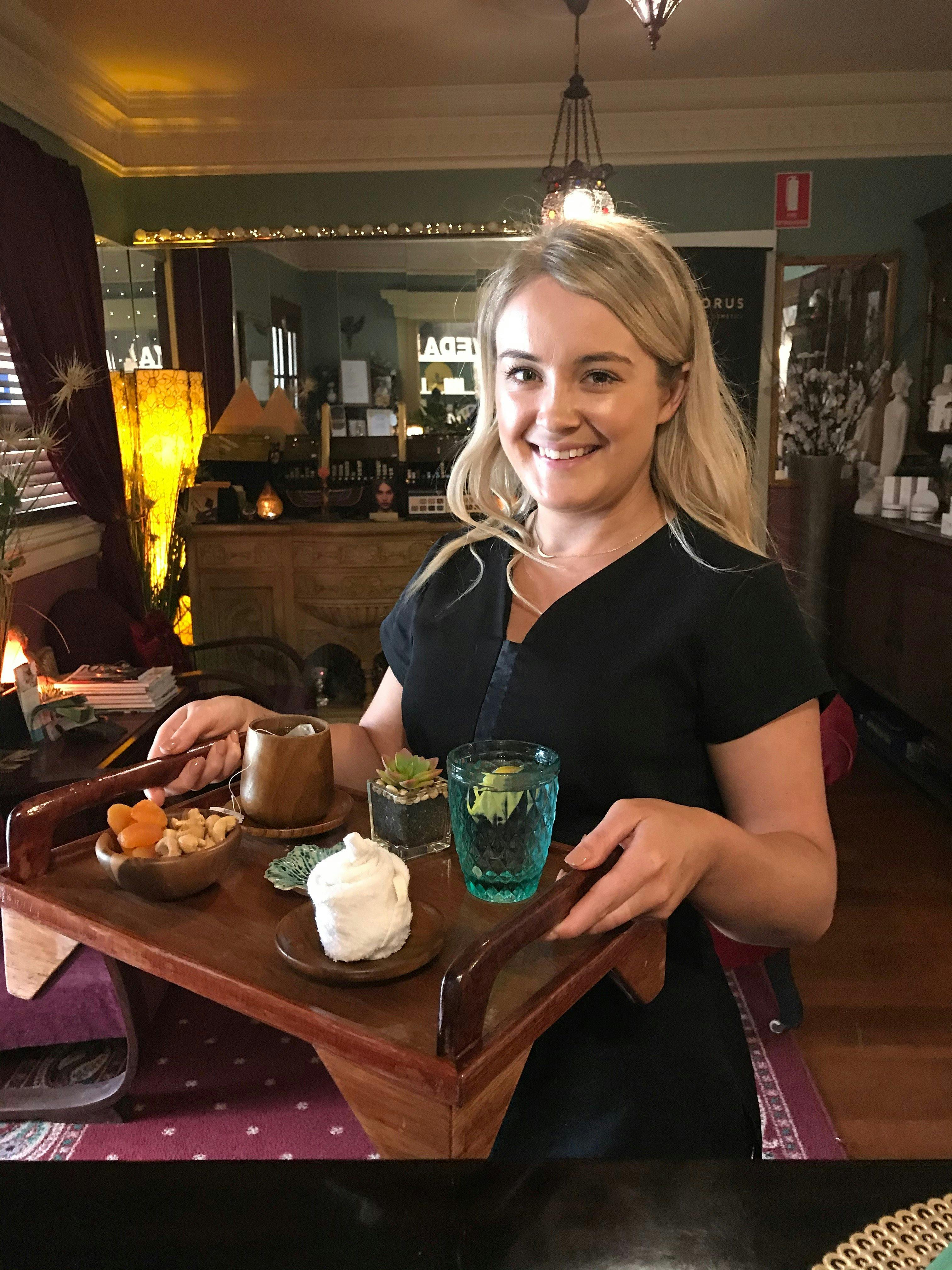 Tea and refreshments are served on arrival