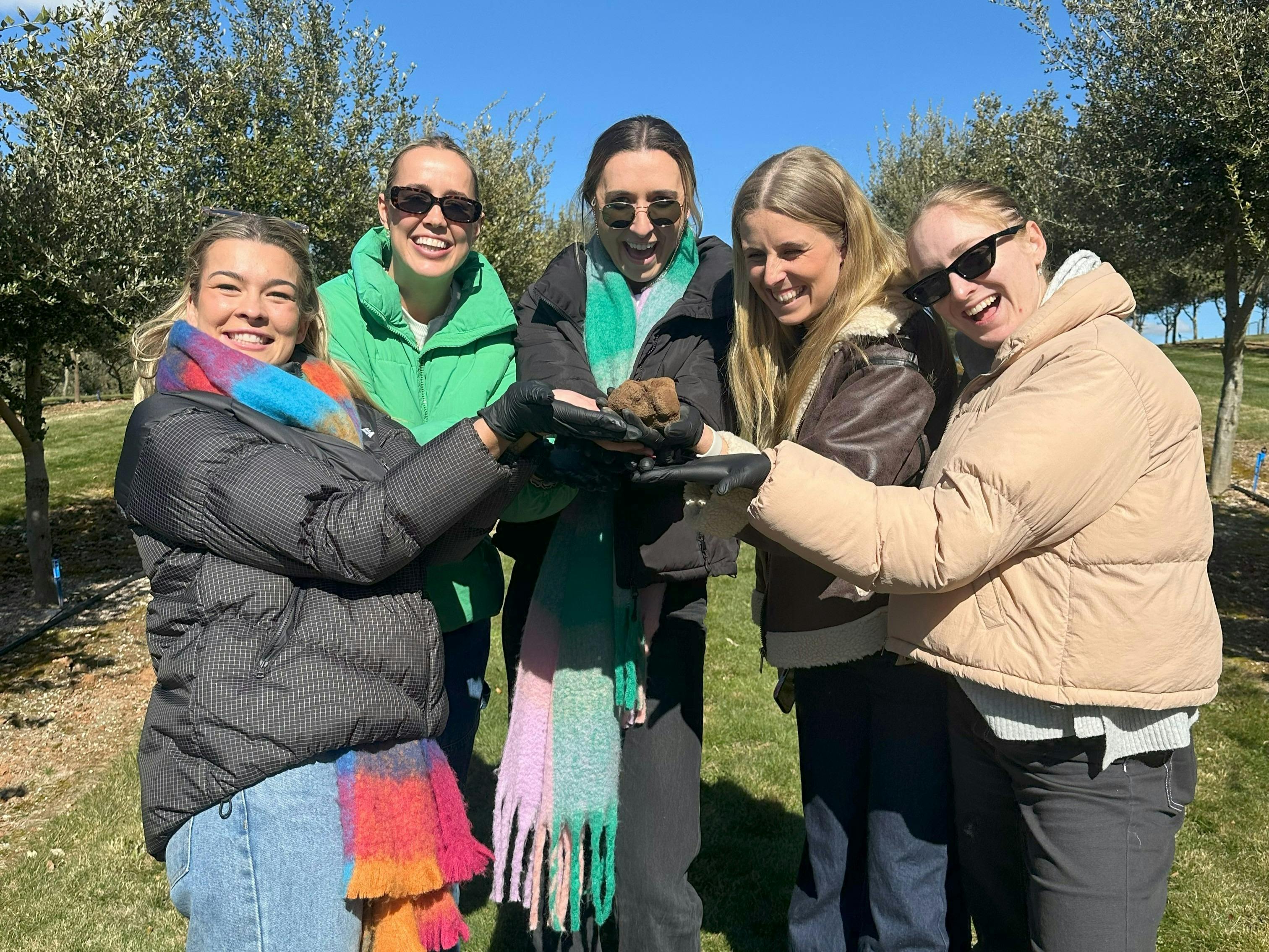 Girls holding truffle