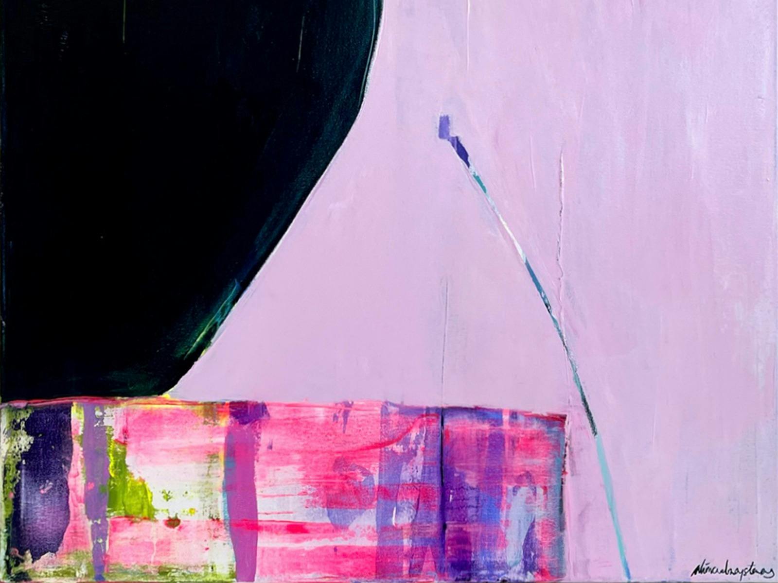 Aerial View and Pink Gates  Ali Mcnabney-Stevens  Acrylic  103 x 103cm  $2,350