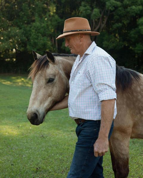 Mac and Spirit sharing a quiet moment in the paddock at Hiddy & Co.