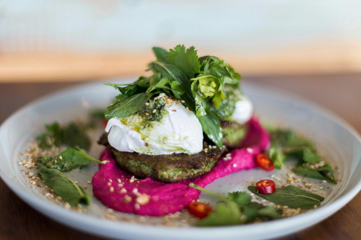 Beetroot and quinoa fritters