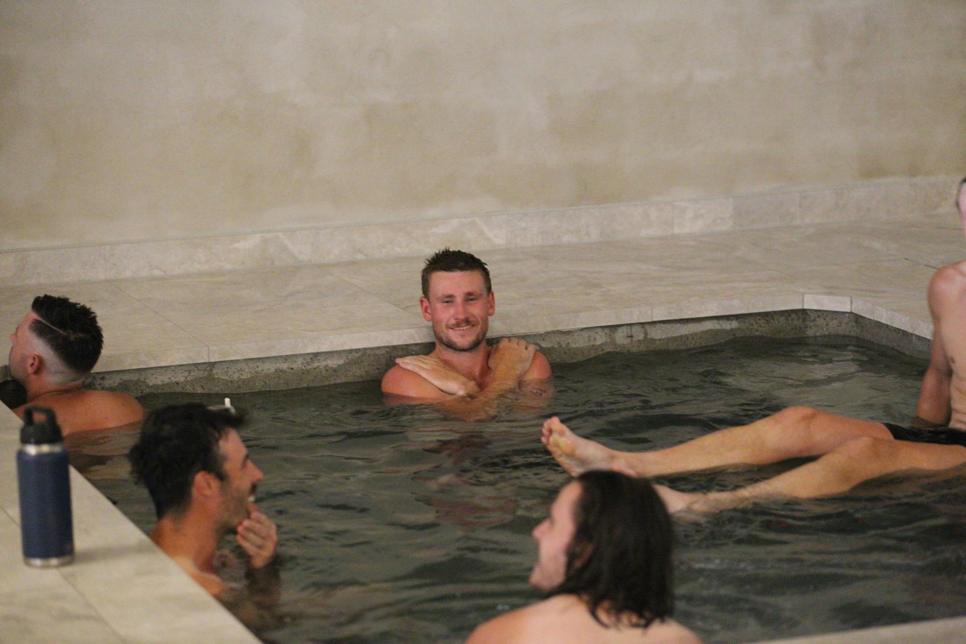 Magnesium-infused hot & cold pools - sitting at three varying temperatures