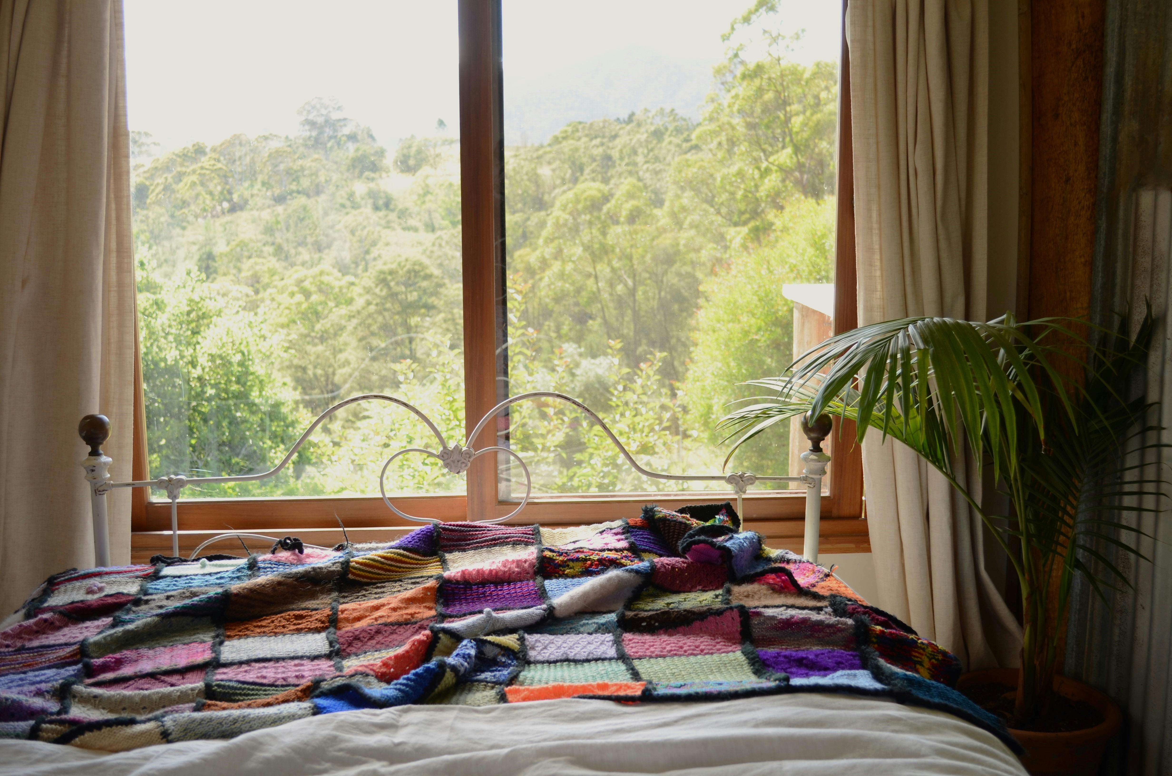 double bed with epic views