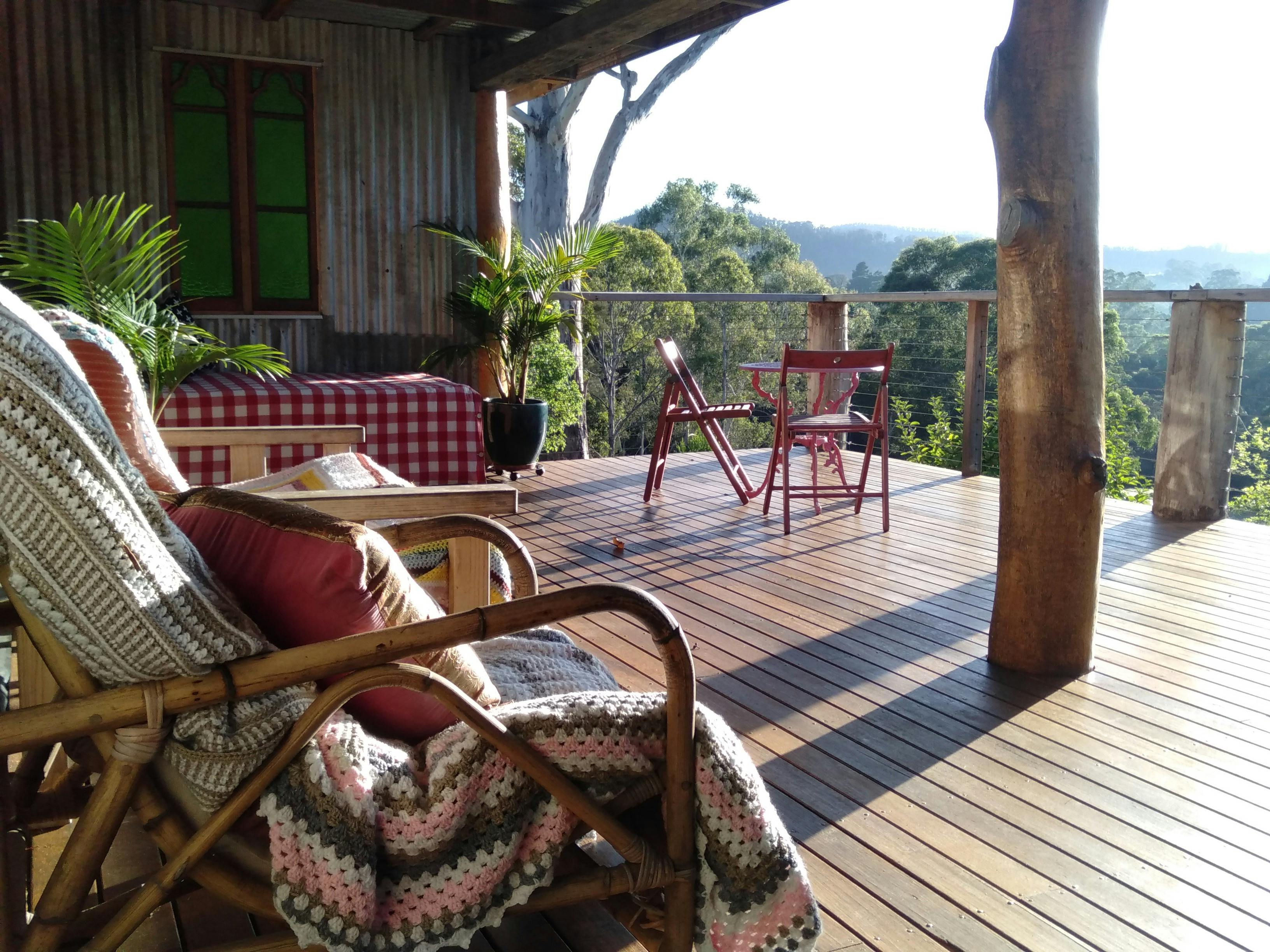 Deck area with stunning mountain views