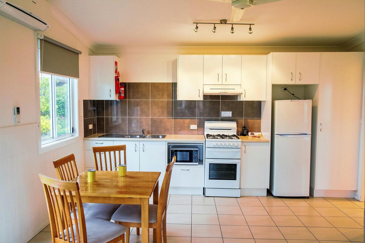 Waterfront One Bedroom Cabin with Open Plan Kitchen Living and Dining