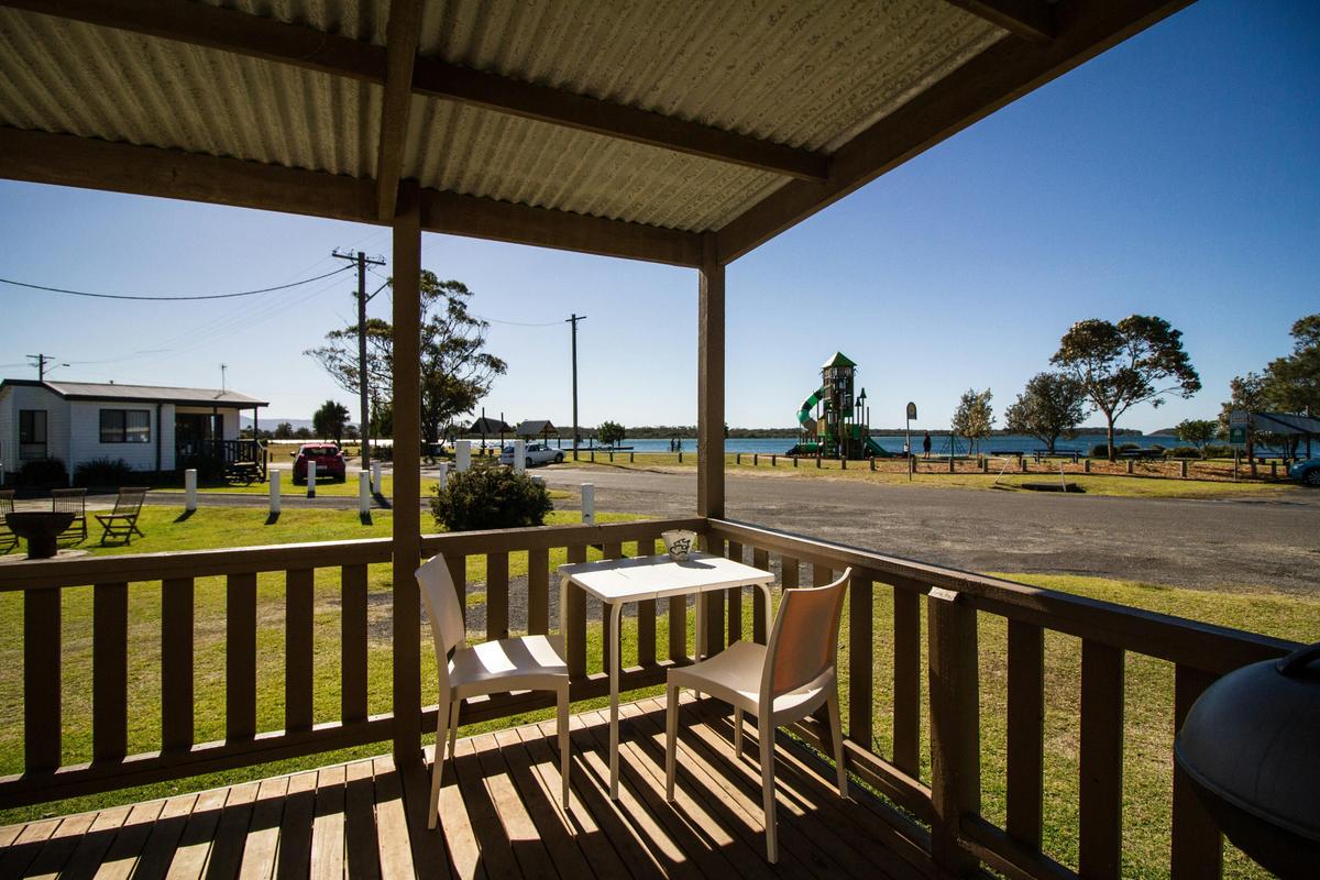 Accessible Deck off Accessible Waterfront Studio Cabin