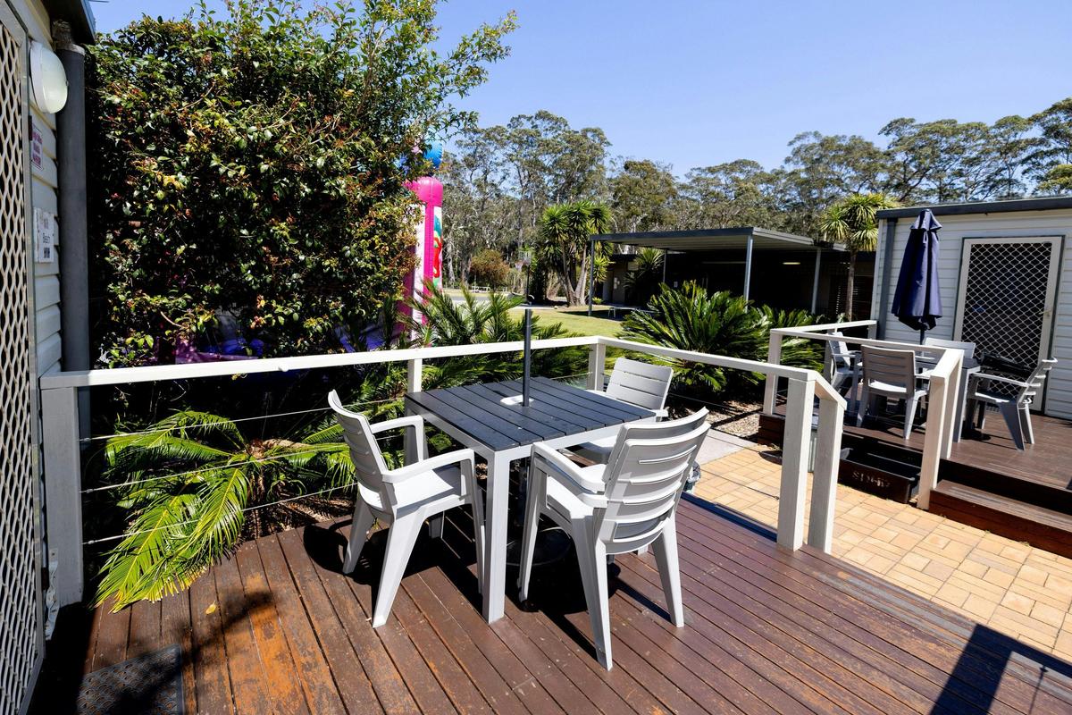 Outdoor seating on the deck