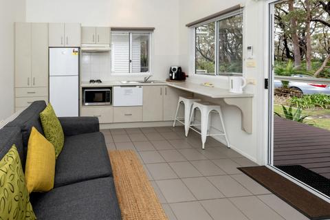 Open plan living area with kitchen