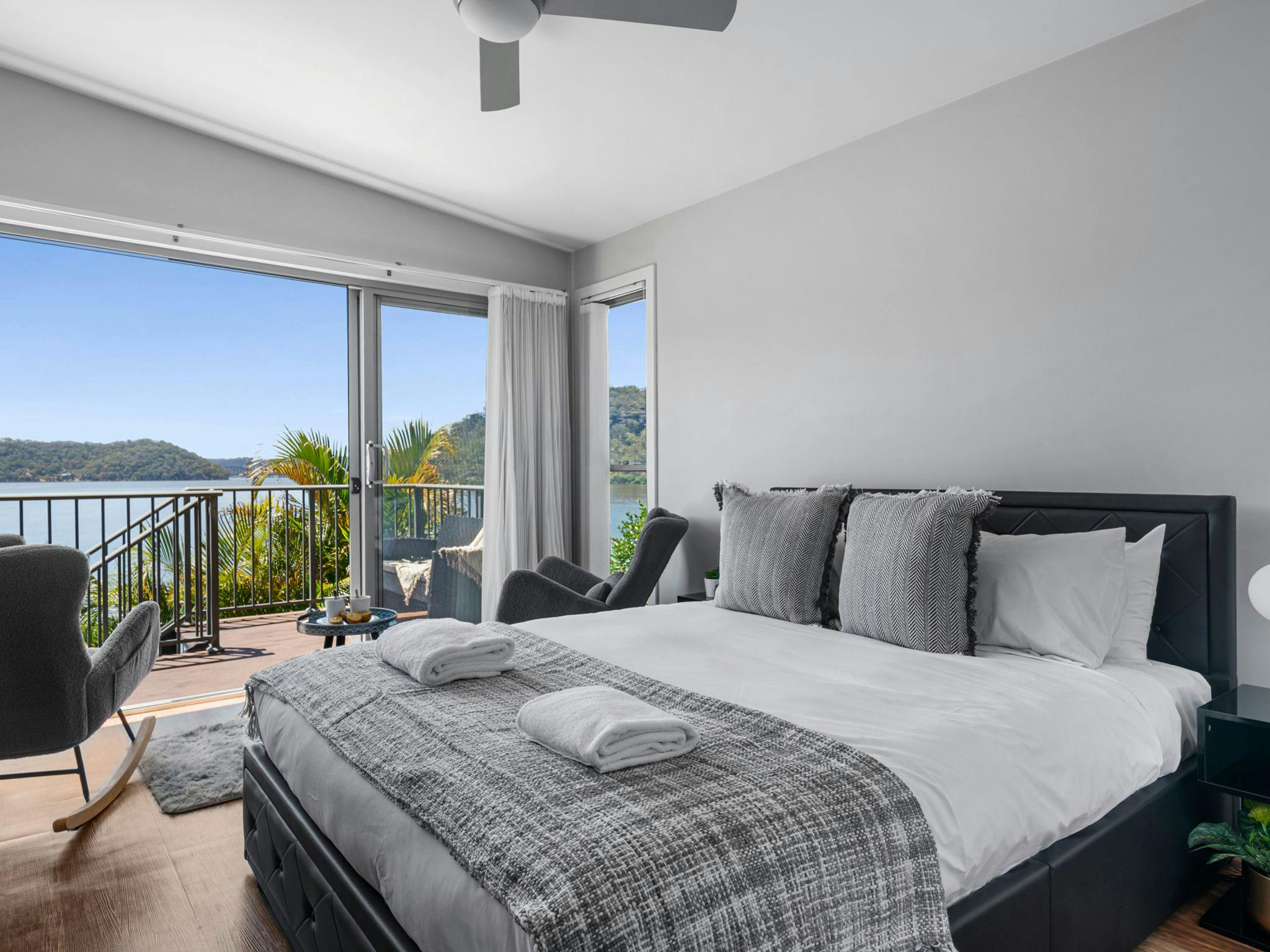 Bedroom 1 - Queen Bed - water views 
