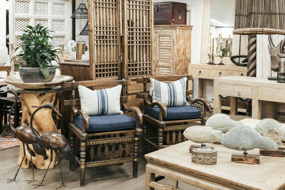 Mali Malinke Chairs, Antique Chinese Screens, African Metal Storks  and Zimbabwe Stone Fish