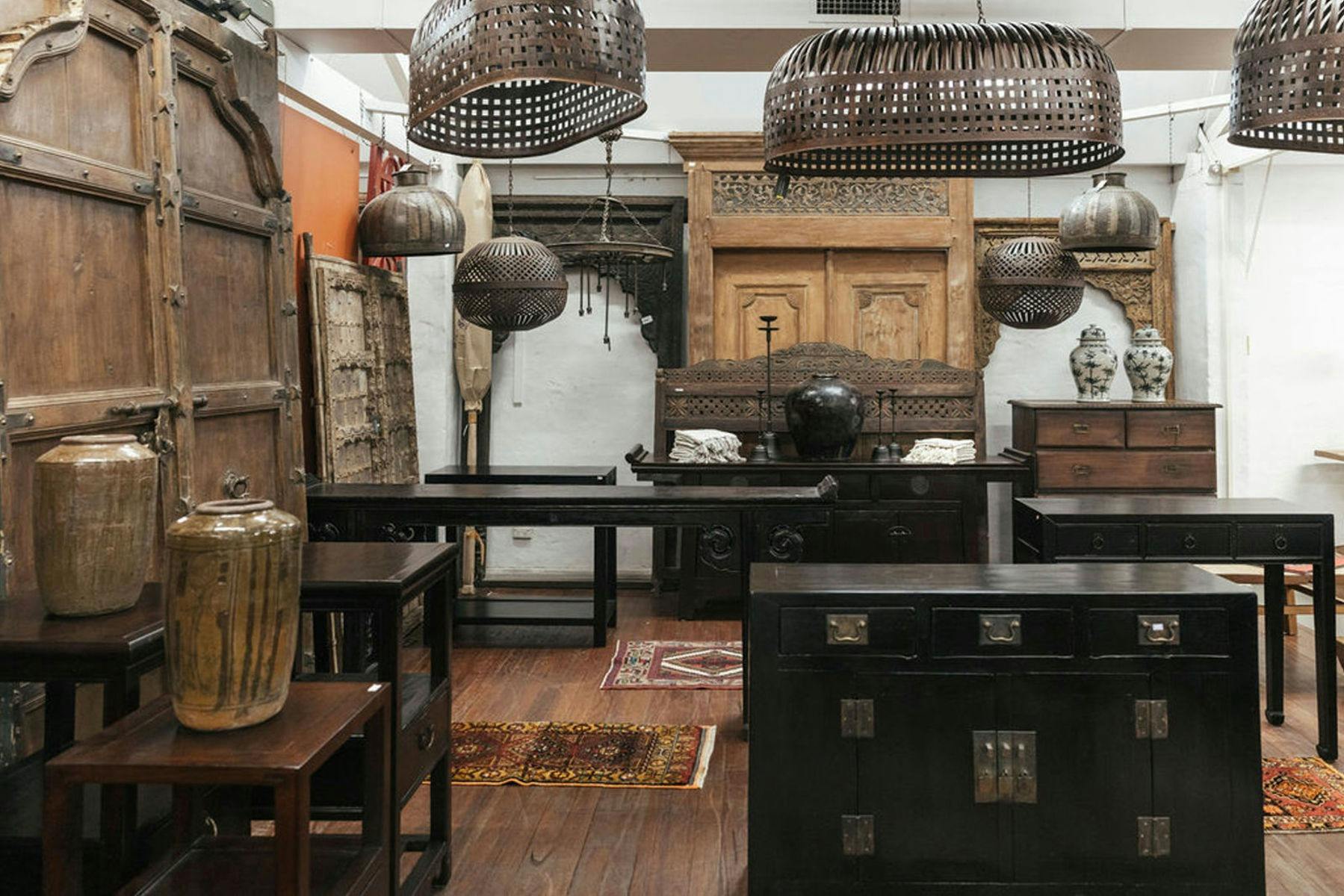 Antique Chinese Furniture, Metal Indian Lights