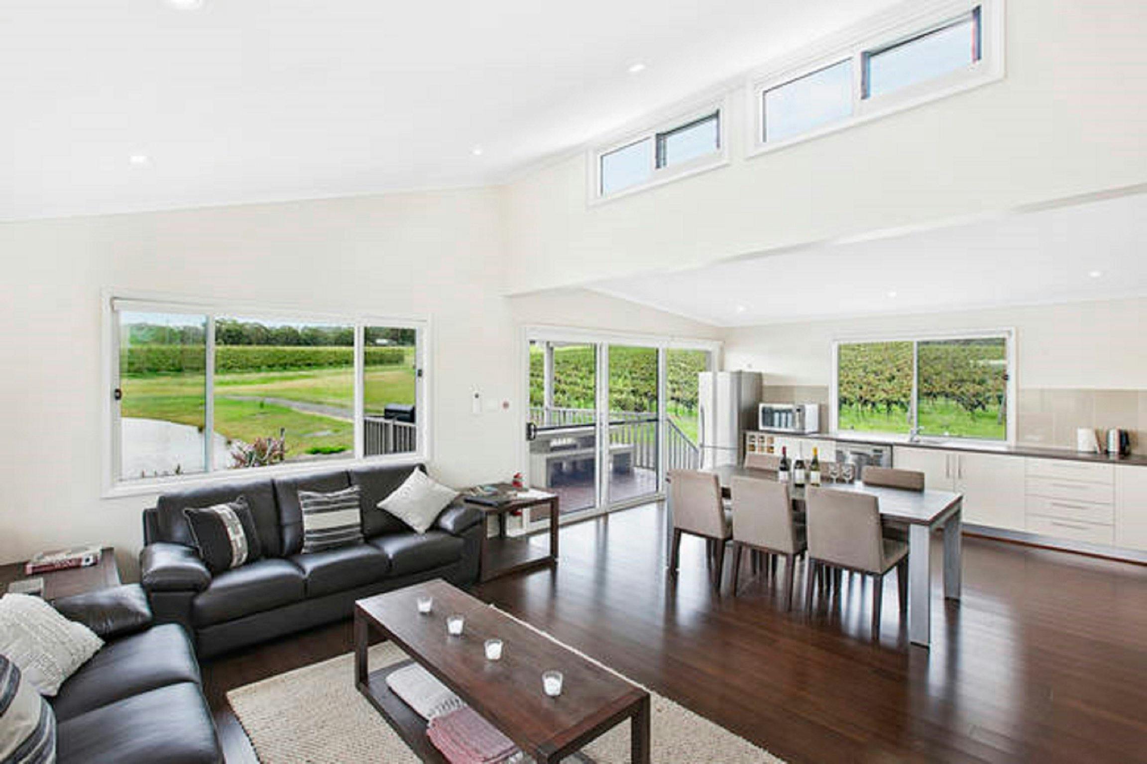 Their lounge and kitchen