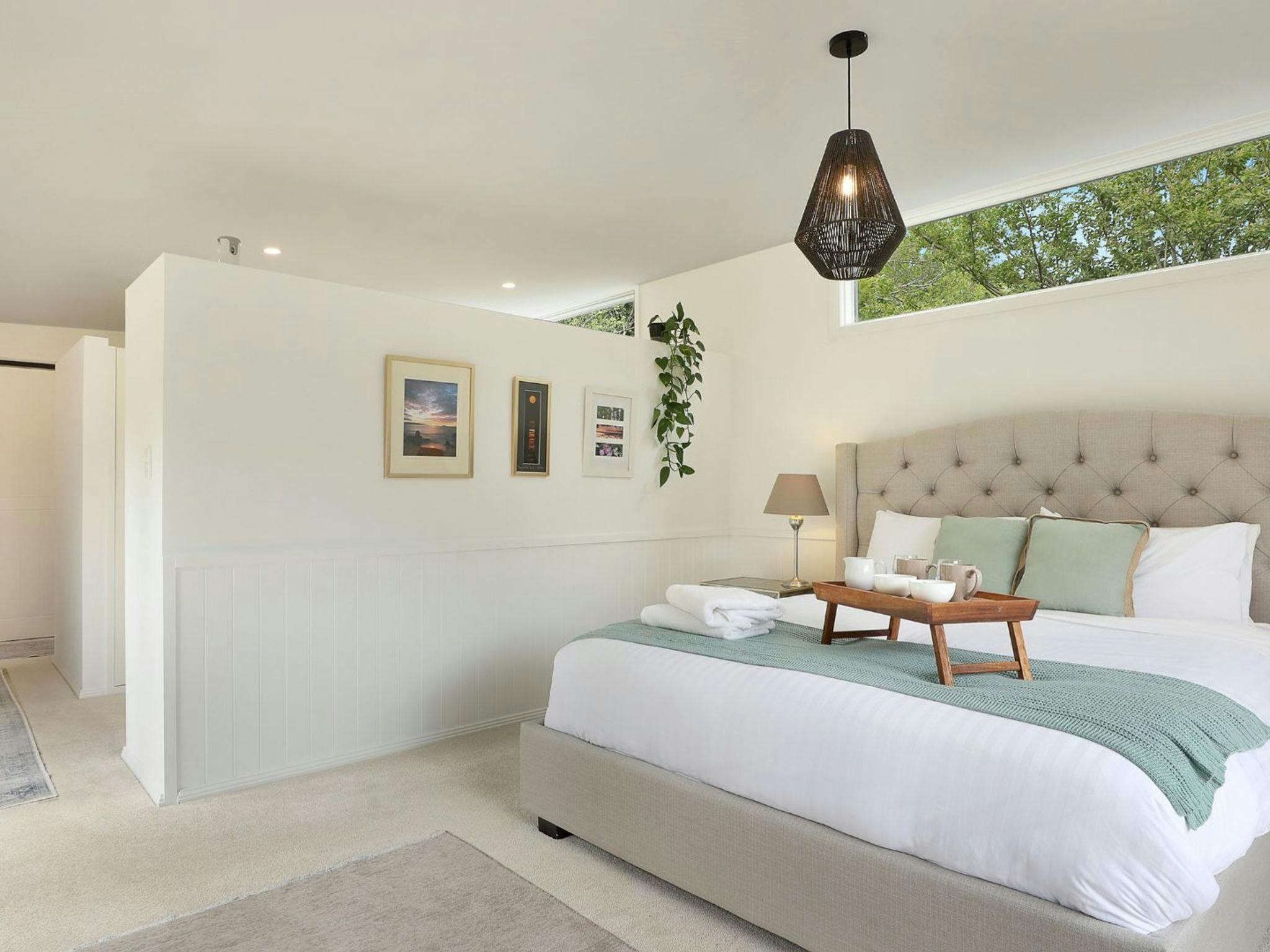 Wombleton | Bedroom 1 | King | Ensuite | Linen included | Smart TV | Apple TV | Views of gardens 