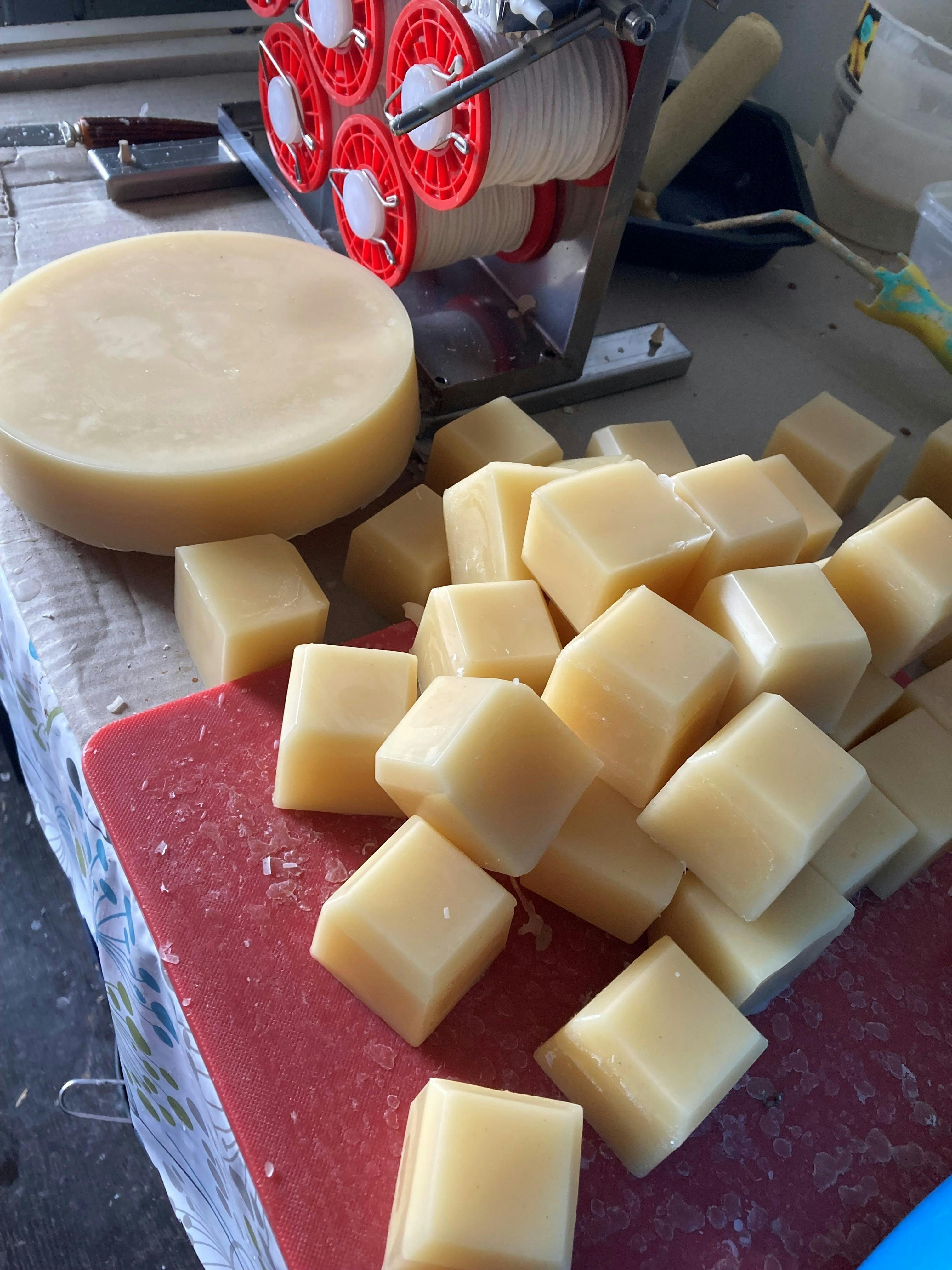 We use beeswax from our own hives and clean and render it onsite ensuring its integrity