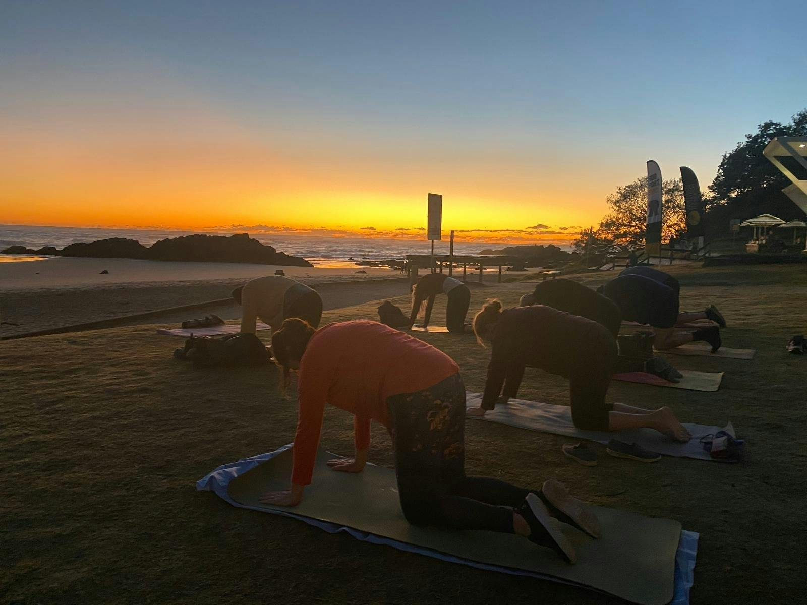 Sunrise yoga at Town Beach Port Macquarie