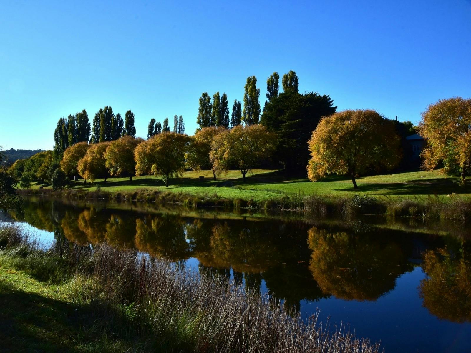 A bright autumn day at the Bombala Riverside Park, Bombala NSW