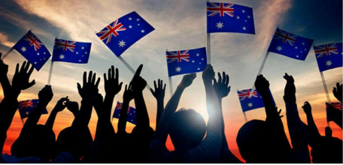 People with Australian Flags