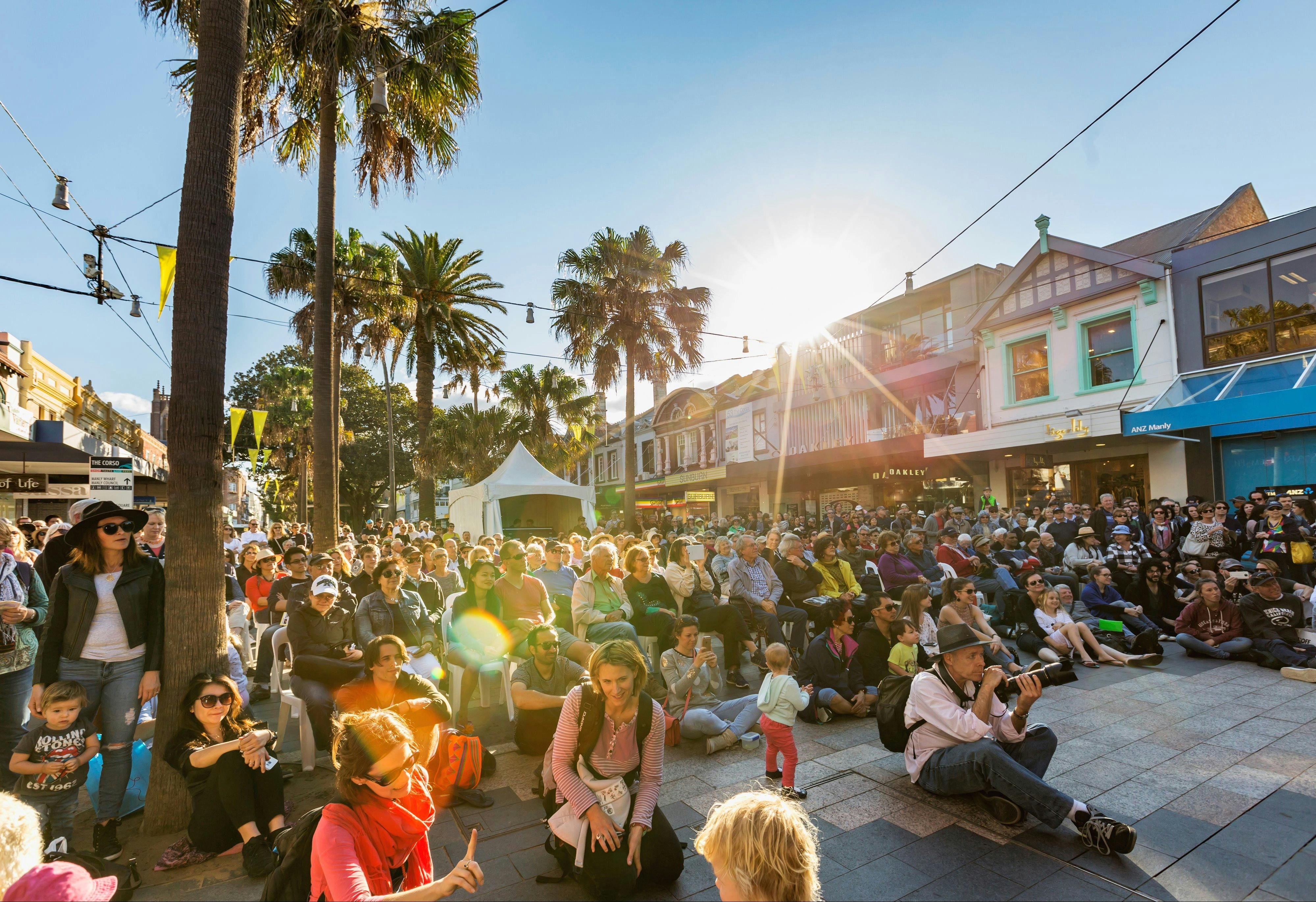 Audiences enjoy the sounds from John Speight Stage in Manly Corso