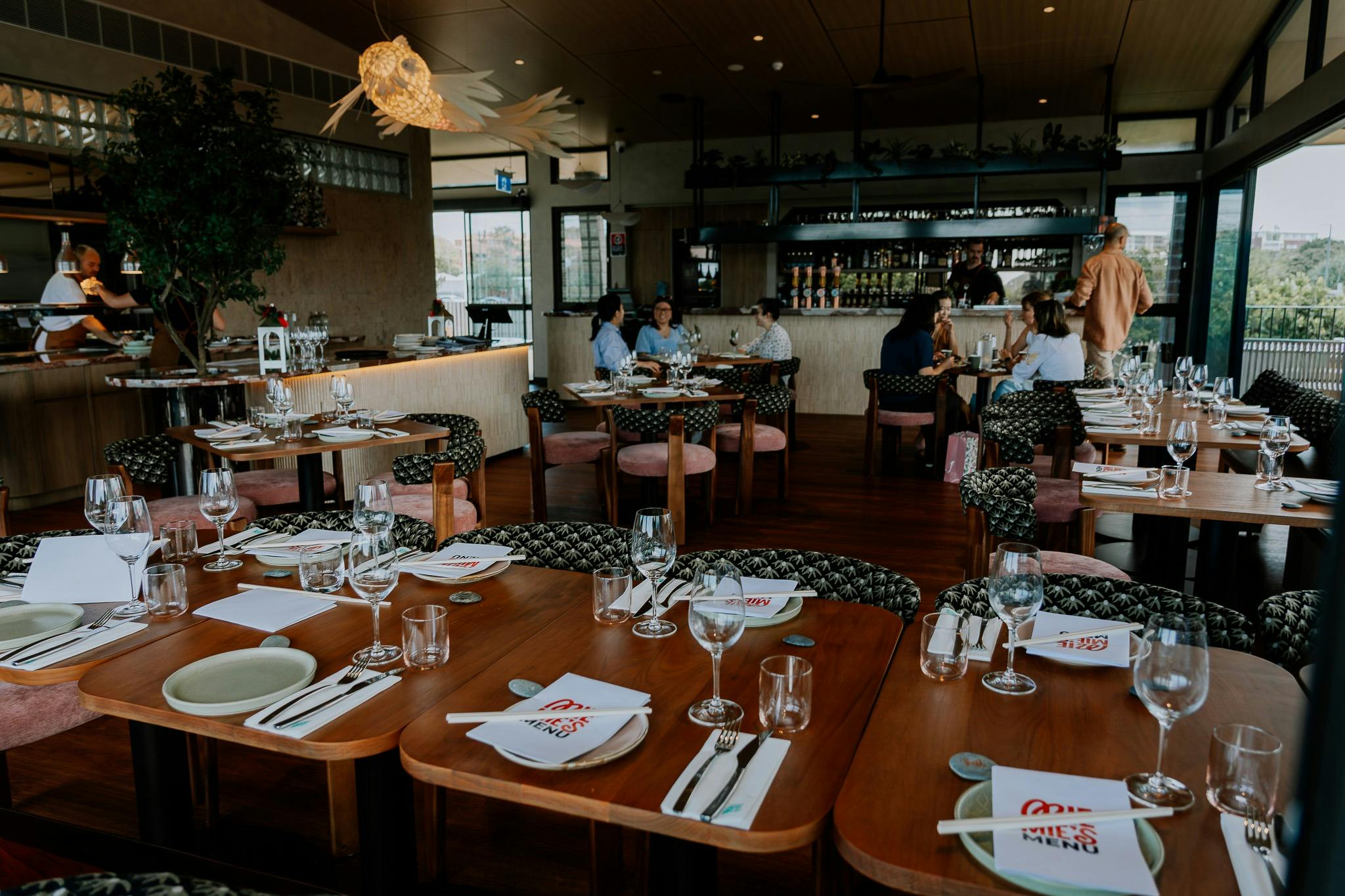 Indoor dining at Mie Mie's