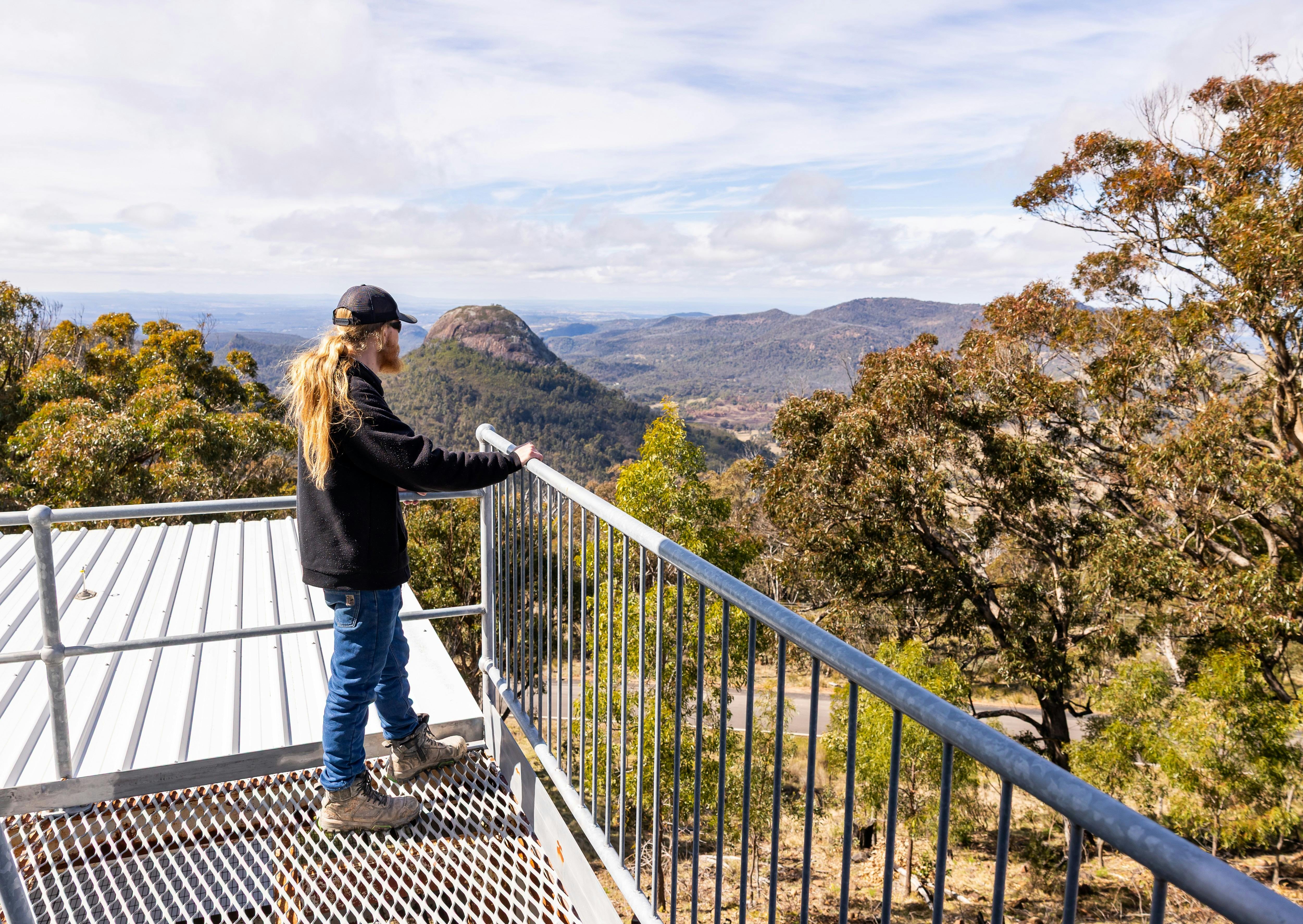 Views from the catwalk of the UK Schmidt telescope dome