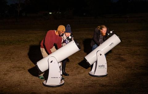 Looking through the eyepiece at the incredible stars and galaxies in our area.