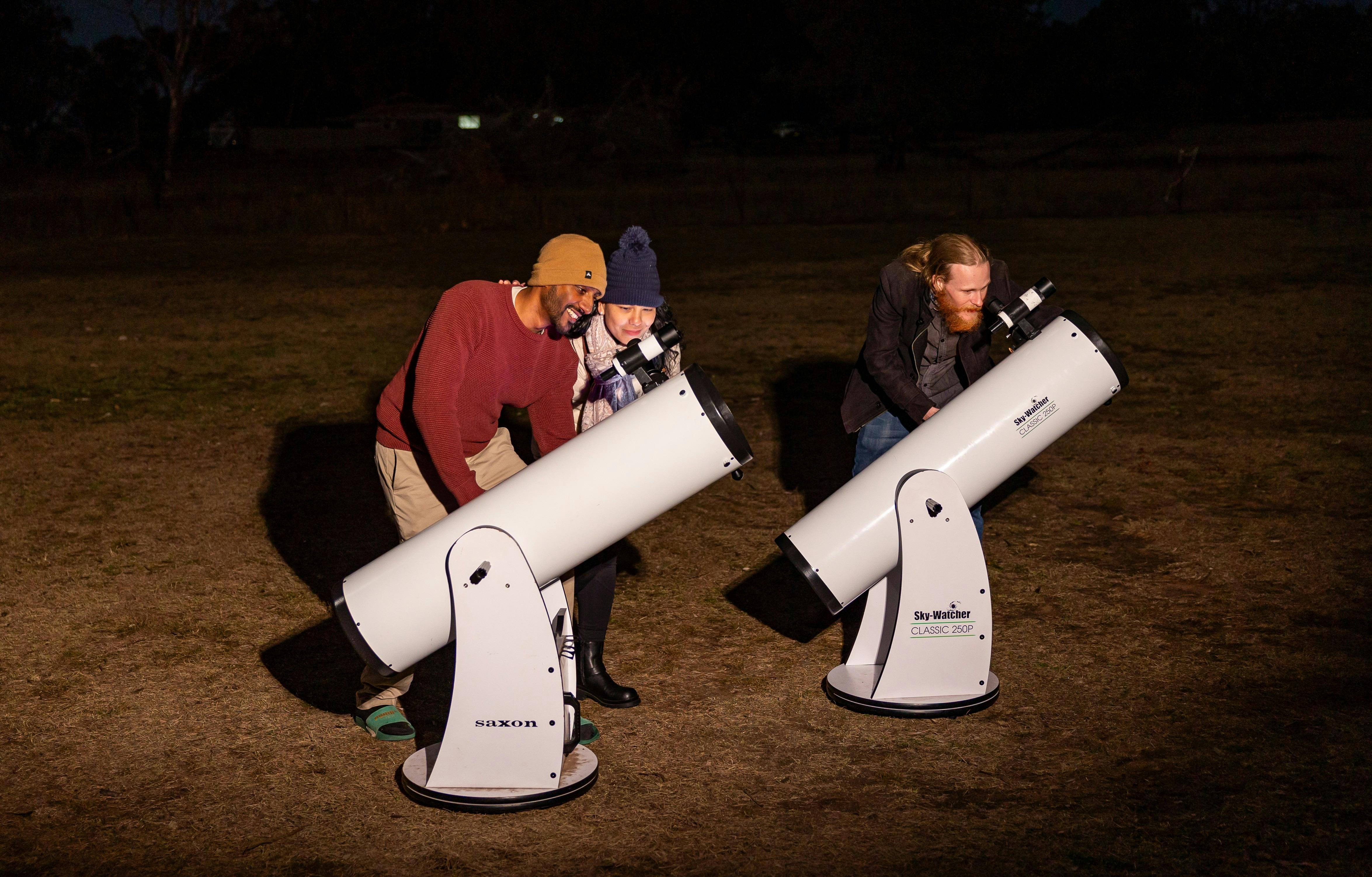Looking through the telescopes at the beautiful universe above