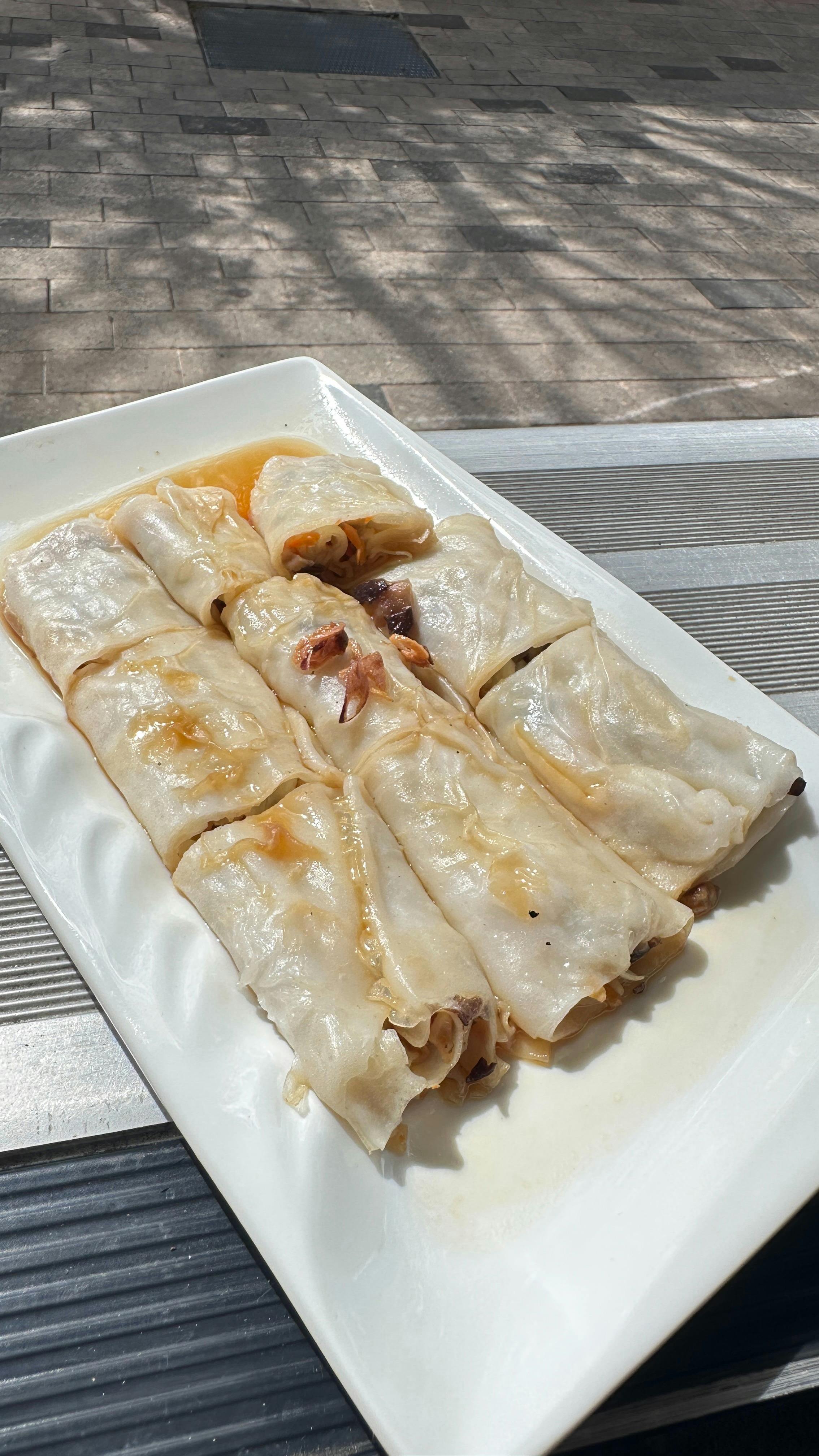 Soft mushroom rice rolls drizzled in savoury sauce – classic & comforting