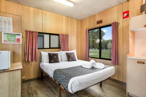 Double bed in the Budget Cabin