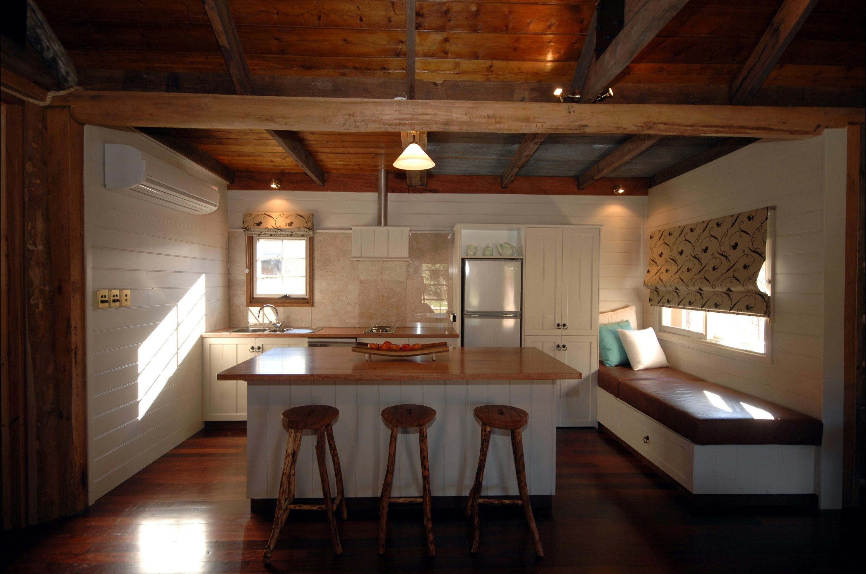 Fully self contained kitchen for cooking up a storm or preparing simple meals.