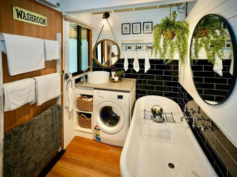 Bathroom with French tub
