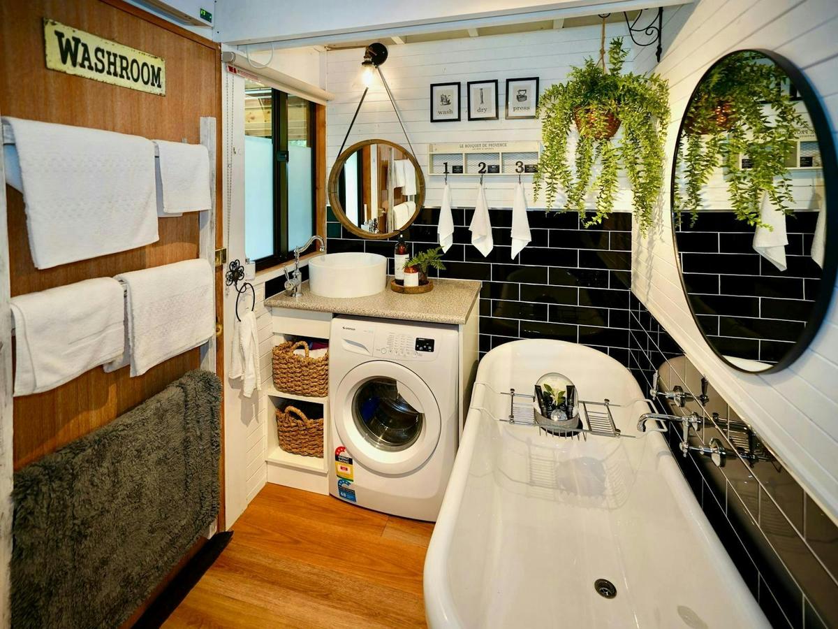 Bathroom with French tub