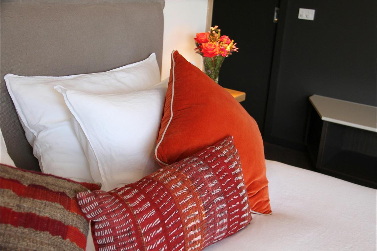 Luxuriate in French linen sheets on your king size bed