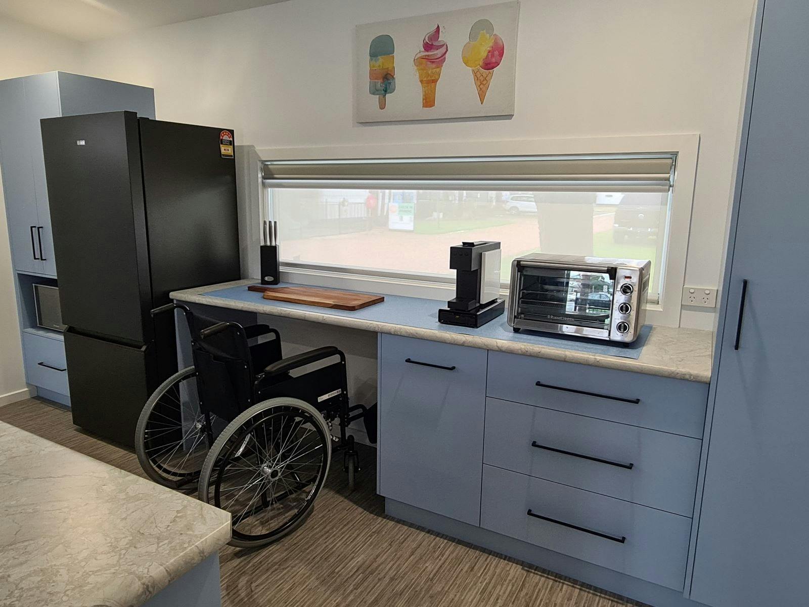 Wheelchair friendly kitchen in our Accessible Holiday Cottage