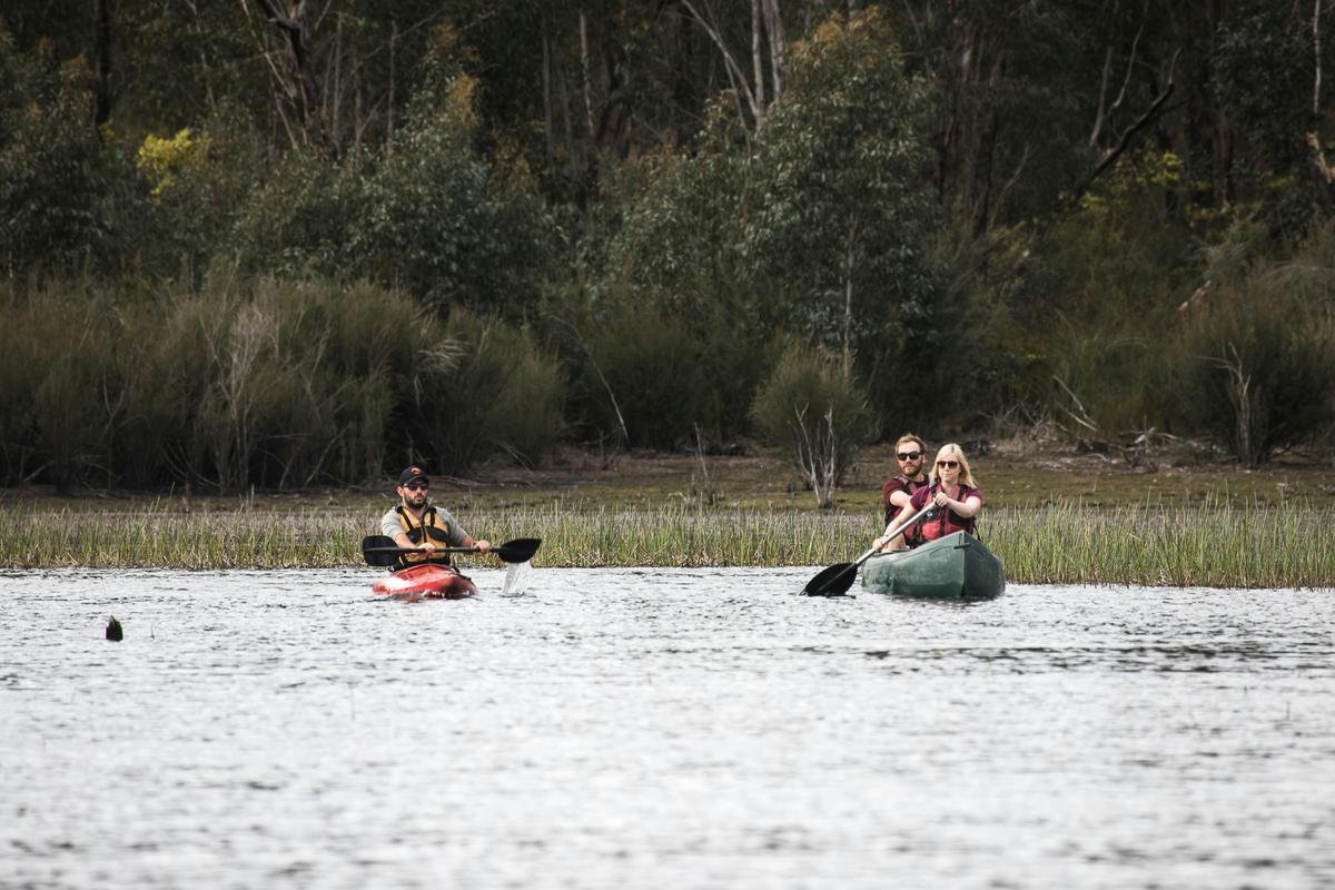 Canoeing on a lake in the Grampians