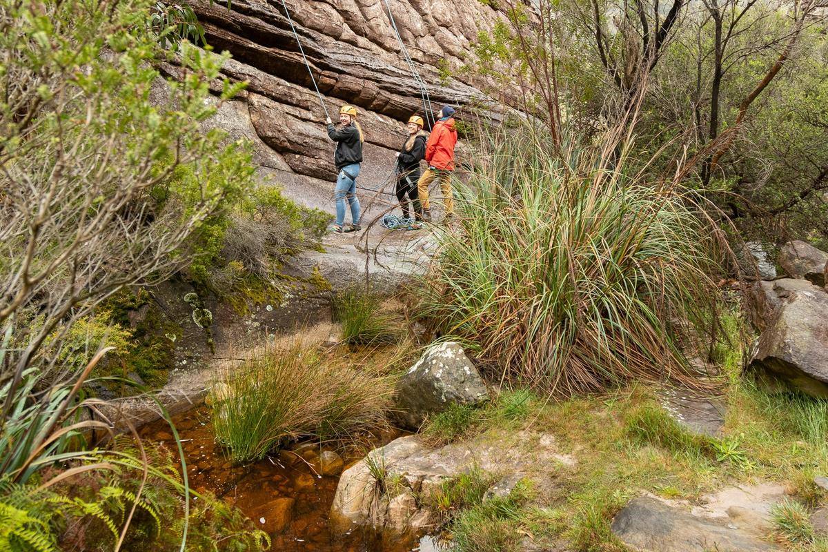 Belaying in the Grand Canyon - an important skill to keep you safe!